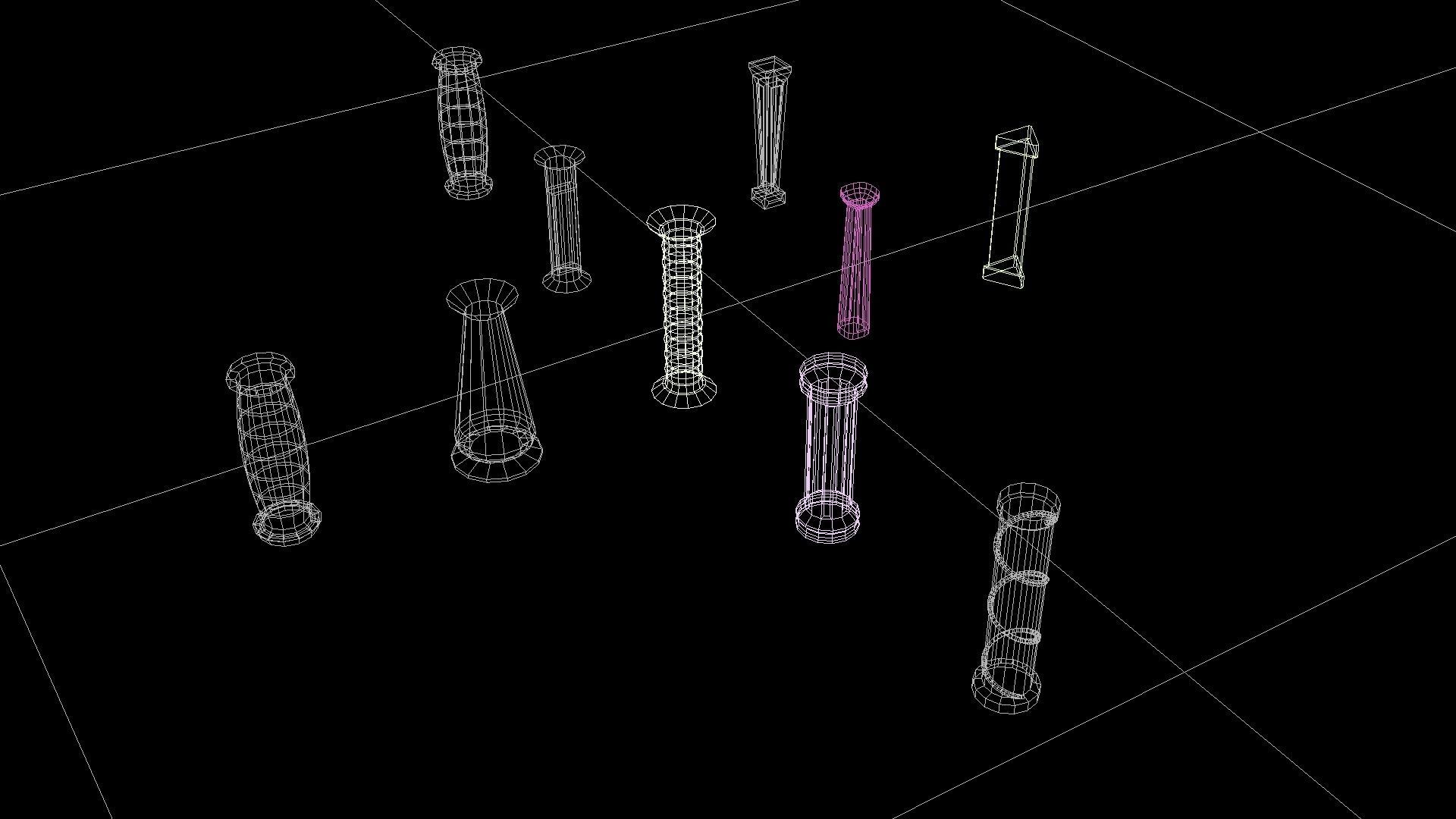 Illuminated Column Package Low Poly Low-poly 3D model_27