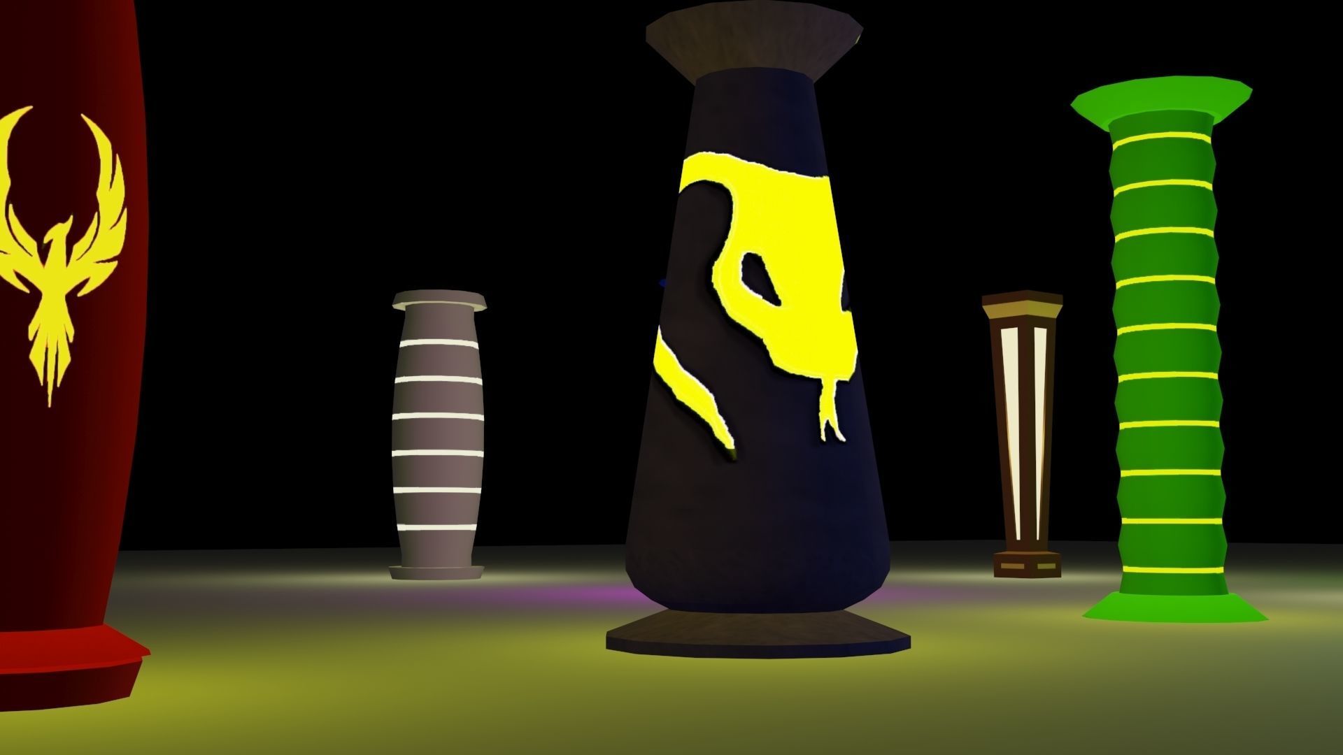 Illuminated Column Package Low Poly Low-poly 3D model_25