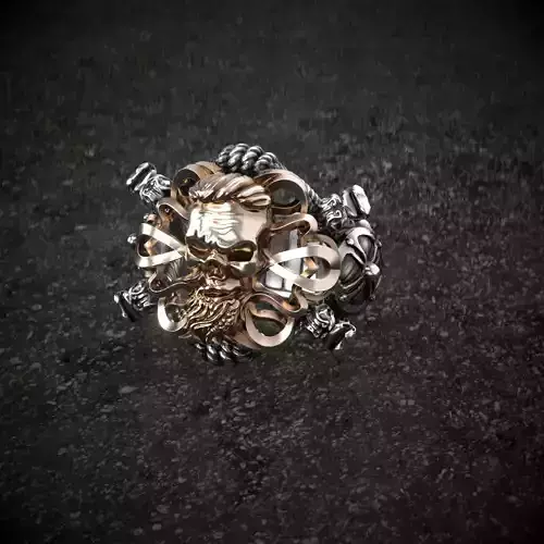 Viking-ring skull ring 3D print model