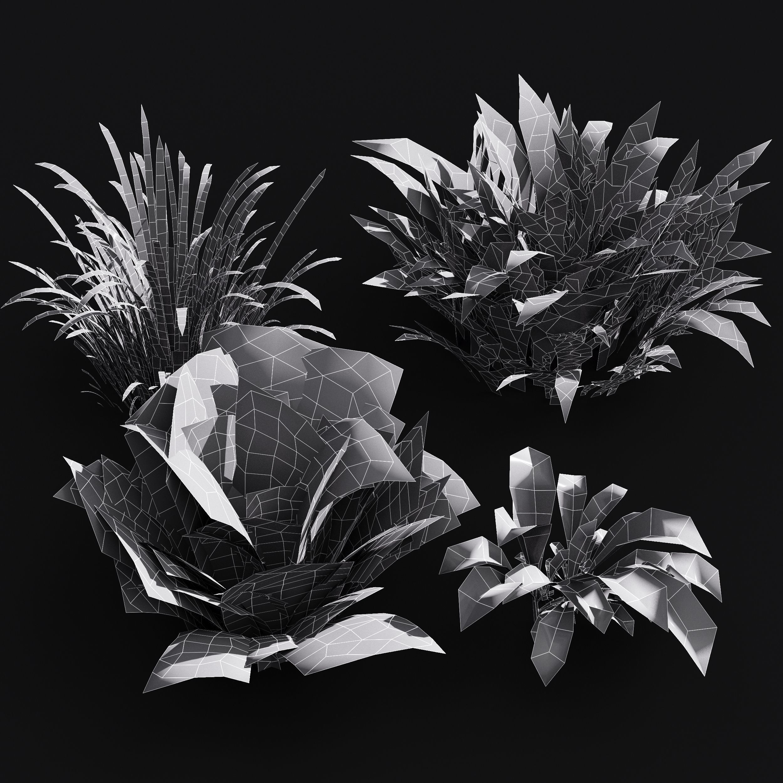 Meadow Lawn Grassland Set 005 3D model_4