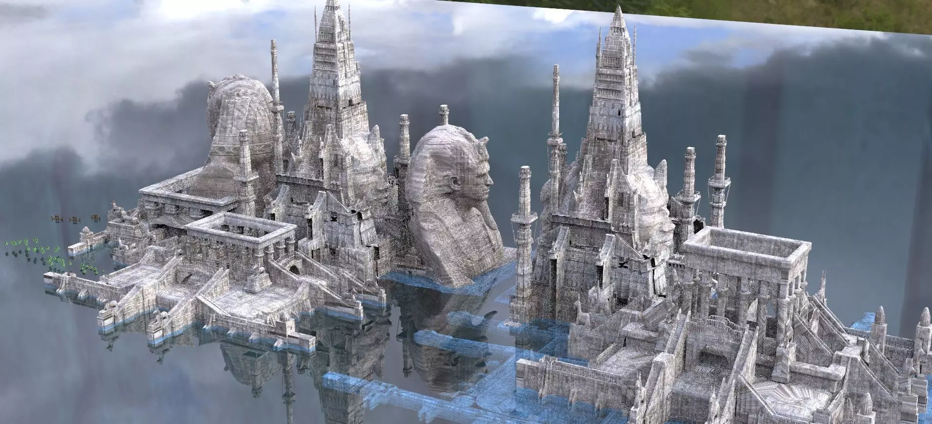 Egyptian Mummy Temple Kit bash 3D model_0