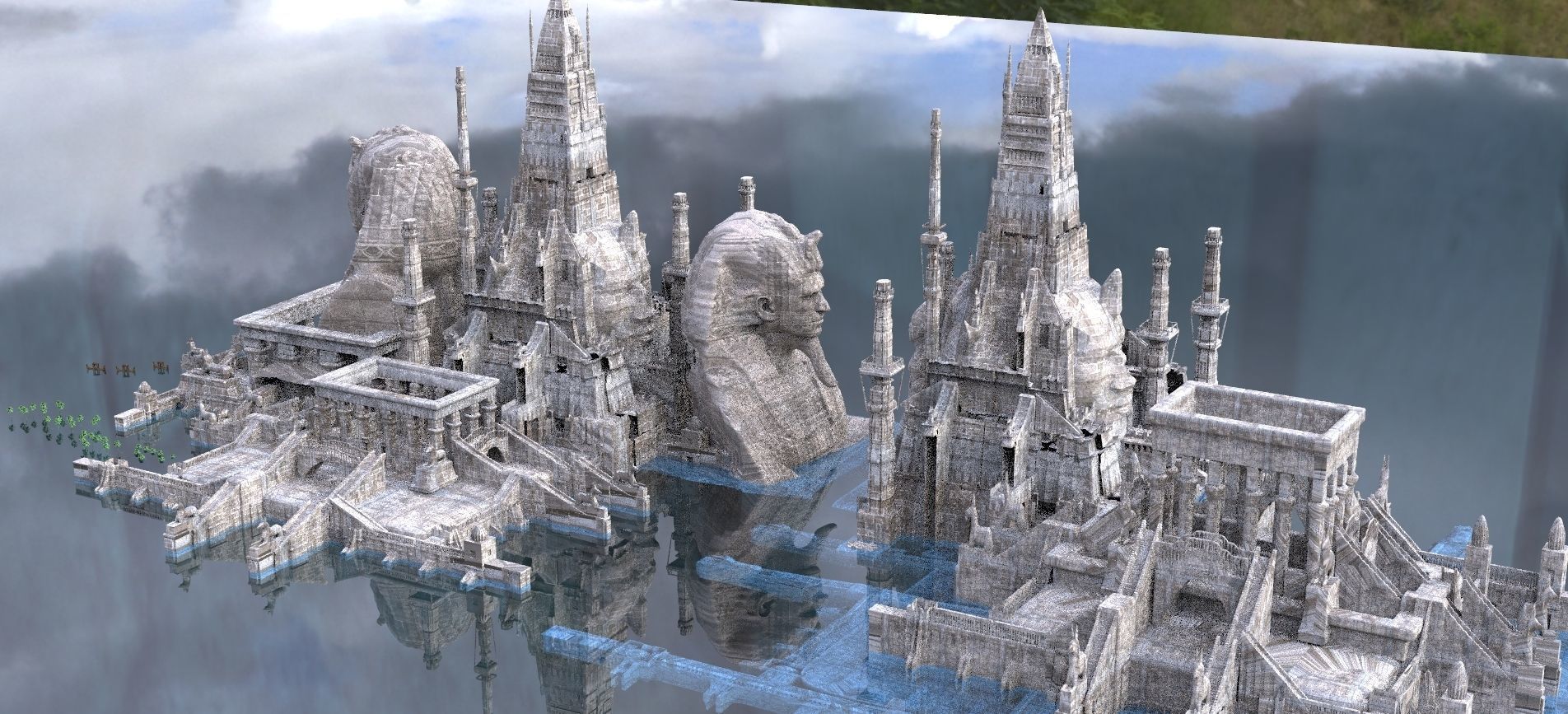 Egyptian Mummy Temple Kit bash 3D model_1