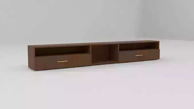 Shelve entertainment unit with two drawers