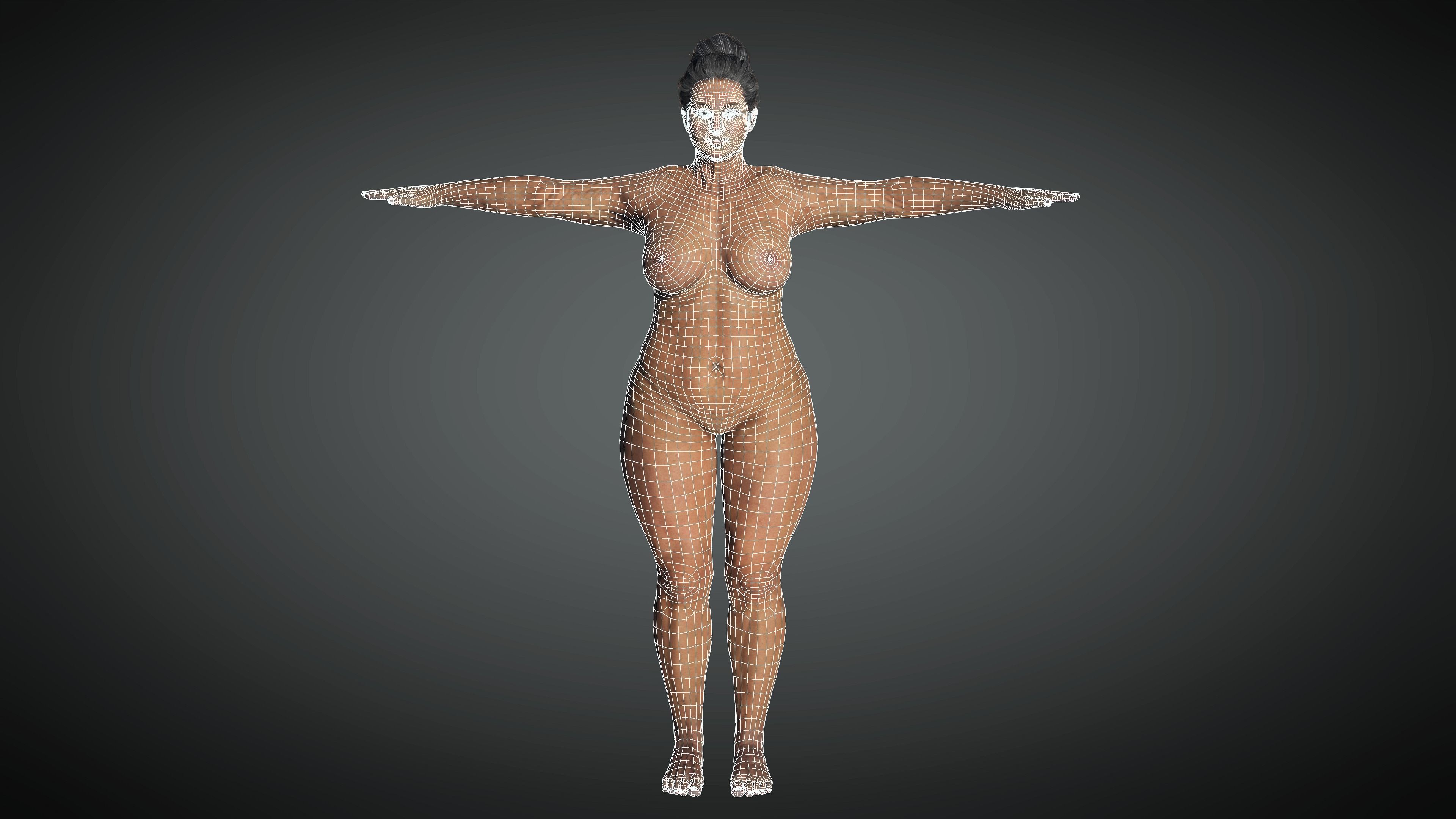 AAA Medieval Female Character 04 Low-poly 3D model_18