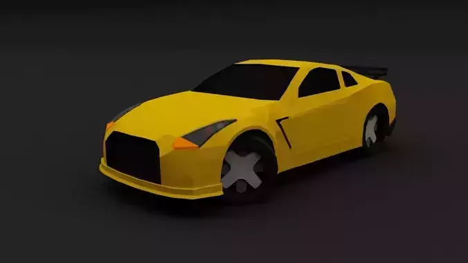 Low Poly Nissan GTR 2015 Sports Car