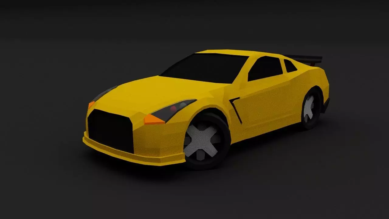 Low Poly Nissan GTR 2015 Sports Car Low-poly 3D model