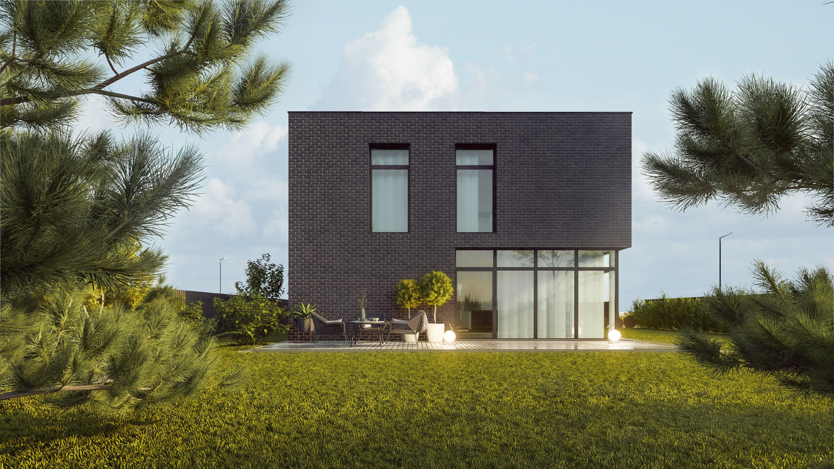 Modern two storey house archicad sketchup and Lumion 11 scene 3D model_3