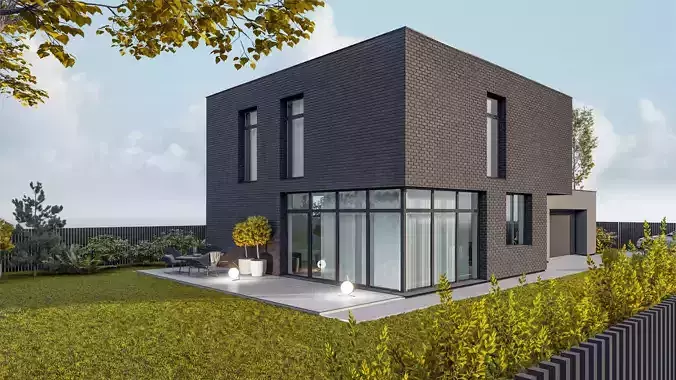 Modern two storey house archicad sketchup and Lumion 11 scene