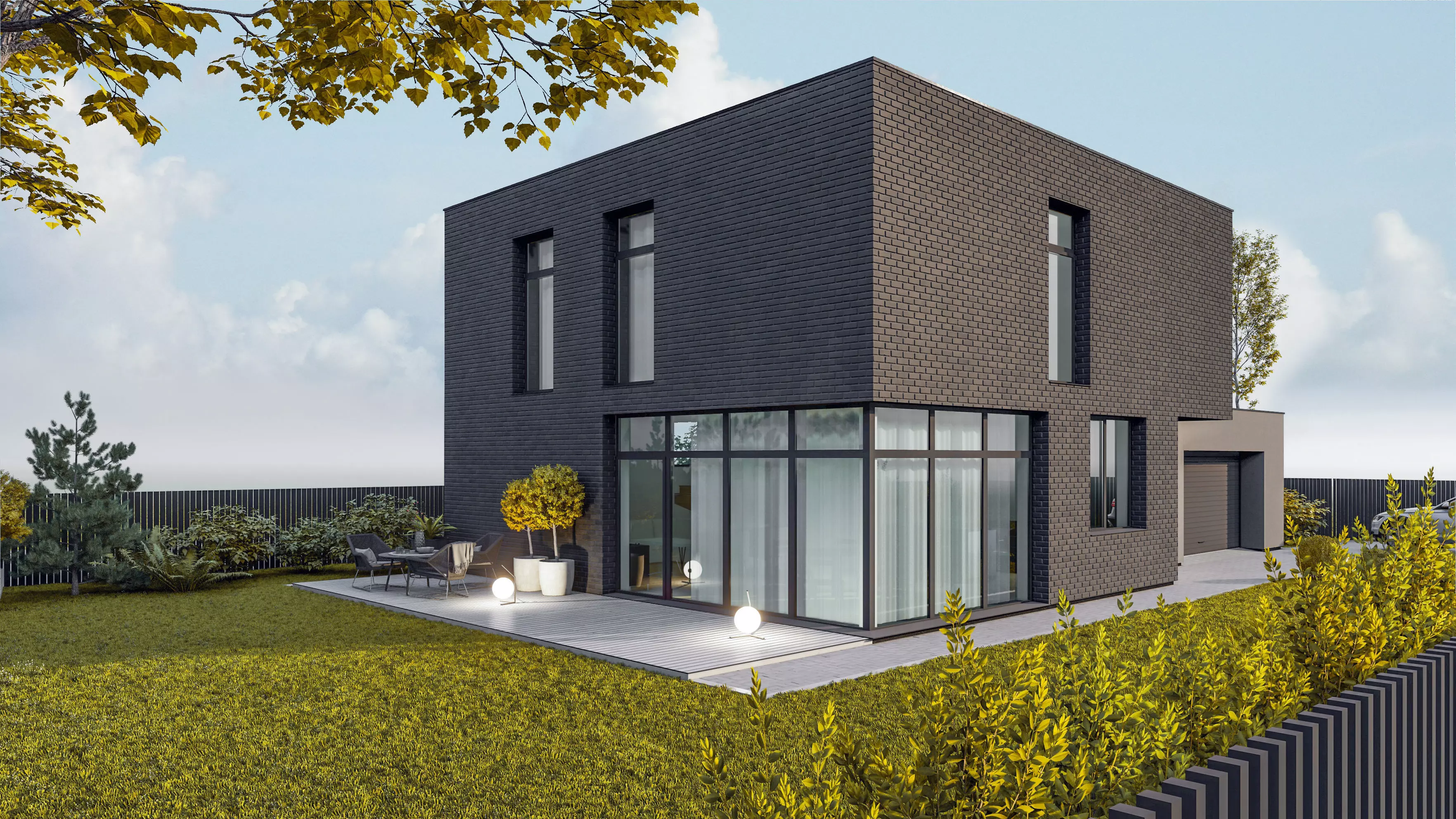 Modern two storey house archicad sketchup and Lumion 11 scene 3D model_0