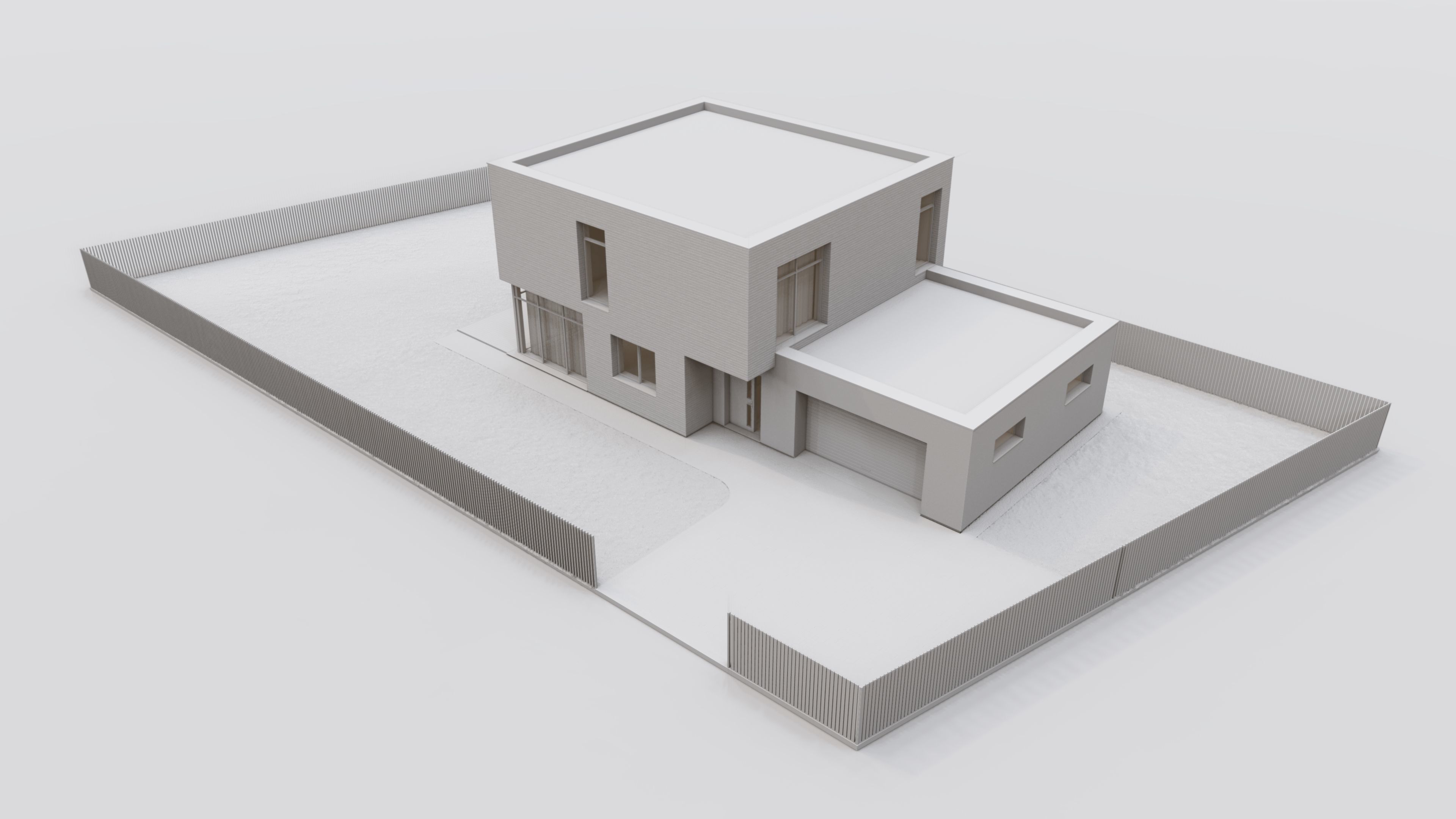 Modern two storey house archicad sketchup and Lumion 11 scene 3D model_5