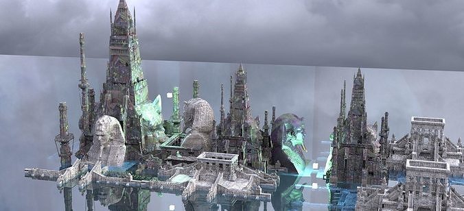 Undead Ancient Egyptian pyramids Kitbash 3D model