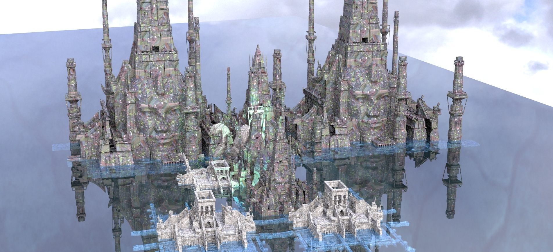 king pharaohs Pyramids Undead Kitbash 3D model_1