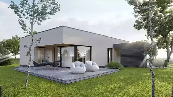 Modern house archicad sketchup model and Lumion 11 scene  3D model