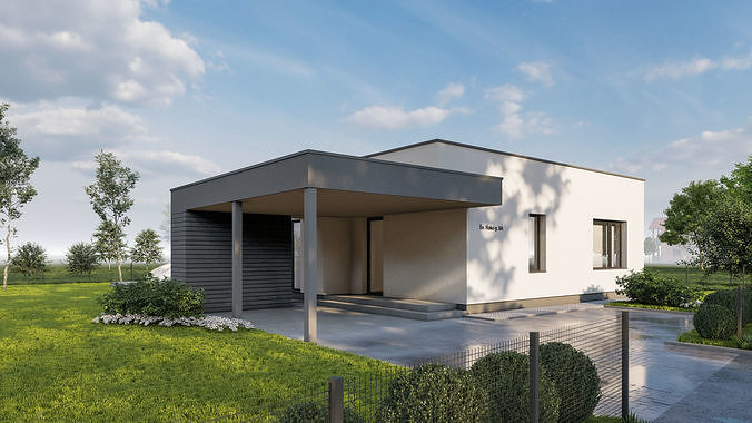Modern house archicad sketchup model and Lumion 11 scene  3D model 2