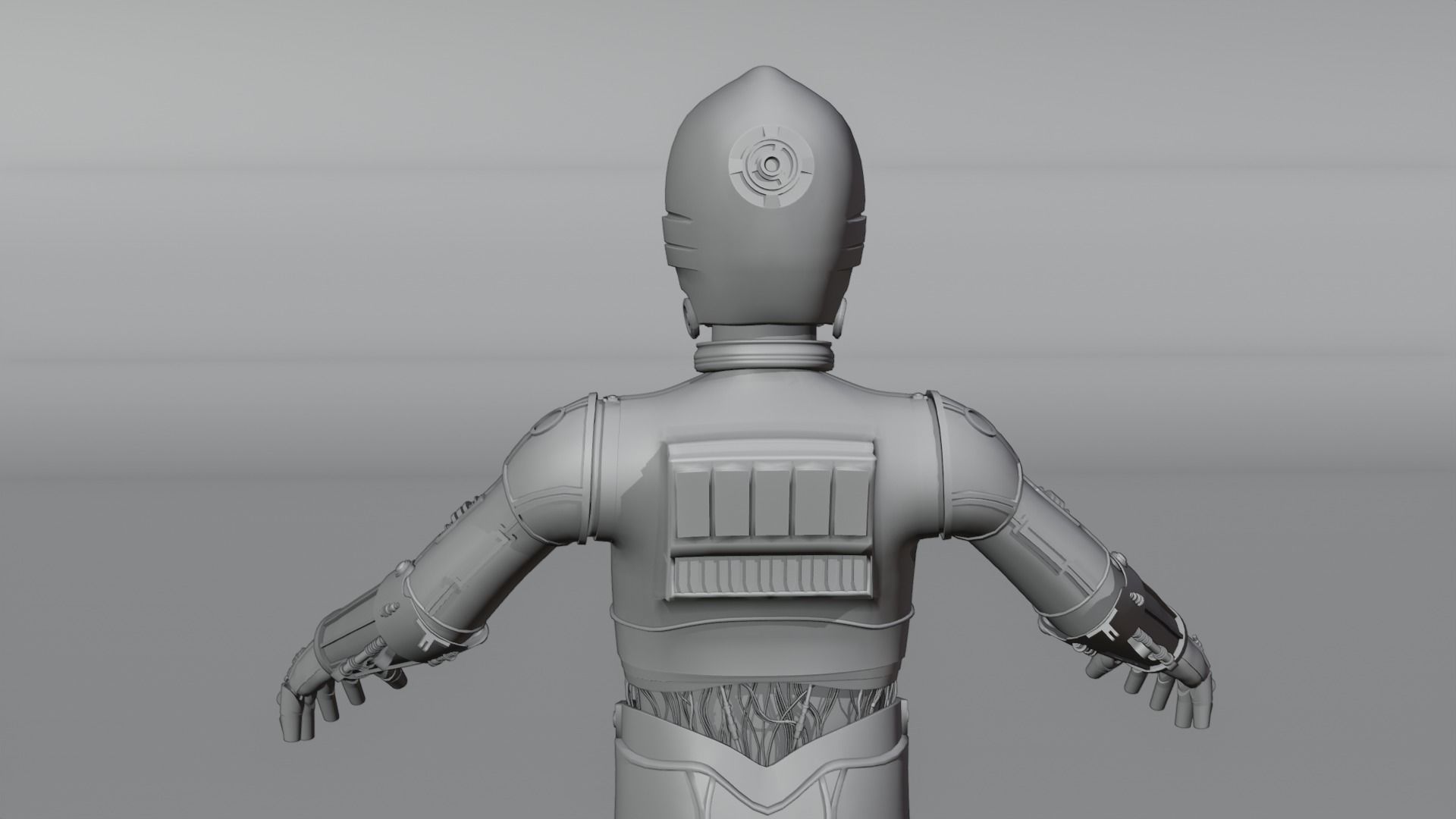 C-3PO Model -Rigged and Textured Low-poly 3D model_8