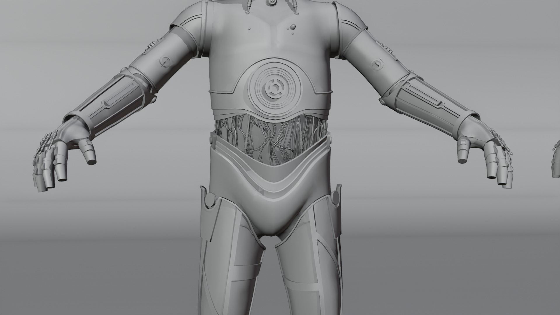C-3PO Model -Rigged and Textured Low-poly 3D model_6