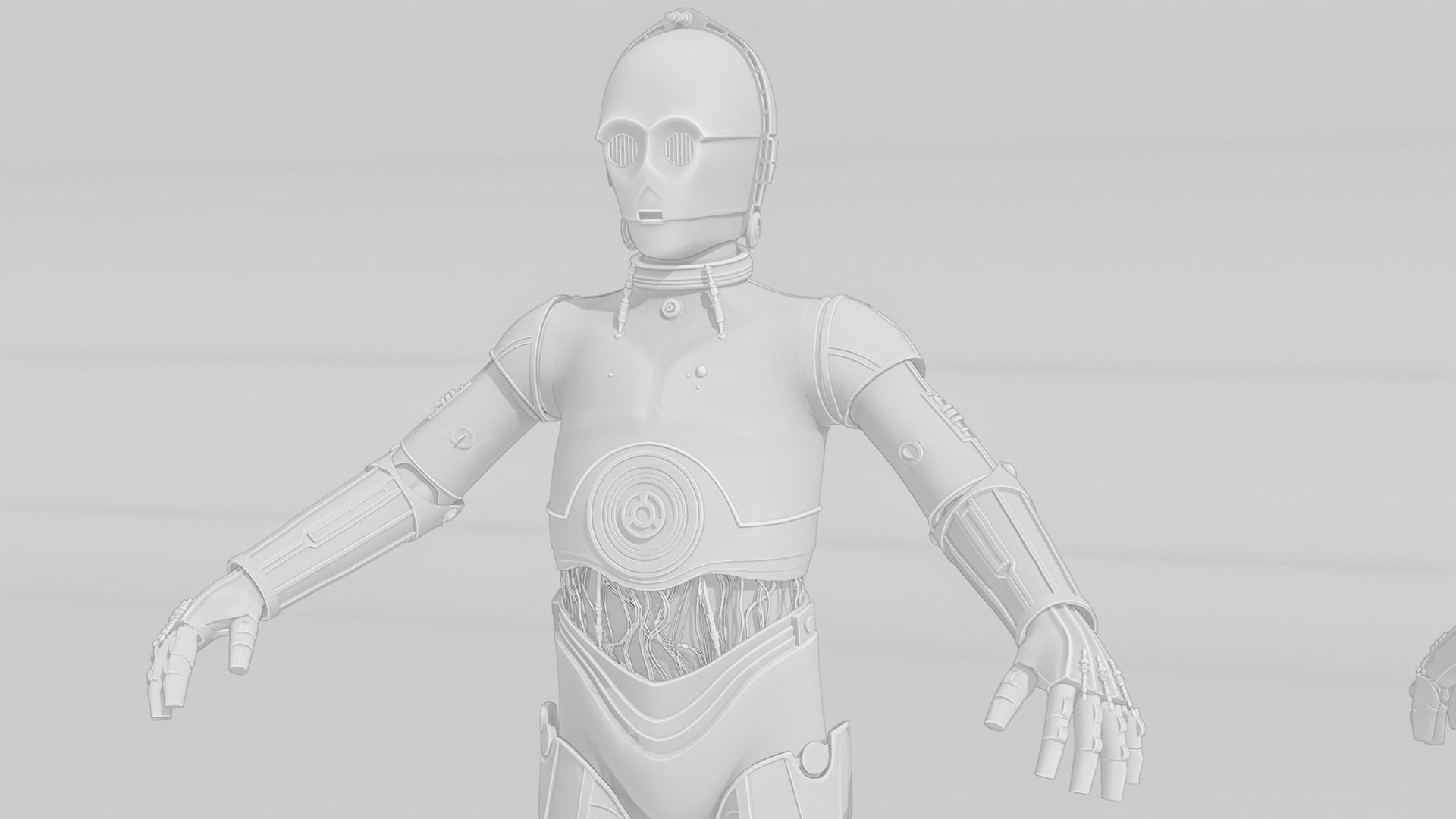 C-3PO Model -Rigged and Textured Low-poly 3D model_13