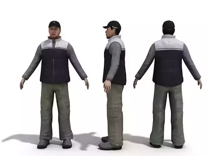 Characters Three Men 3D model
