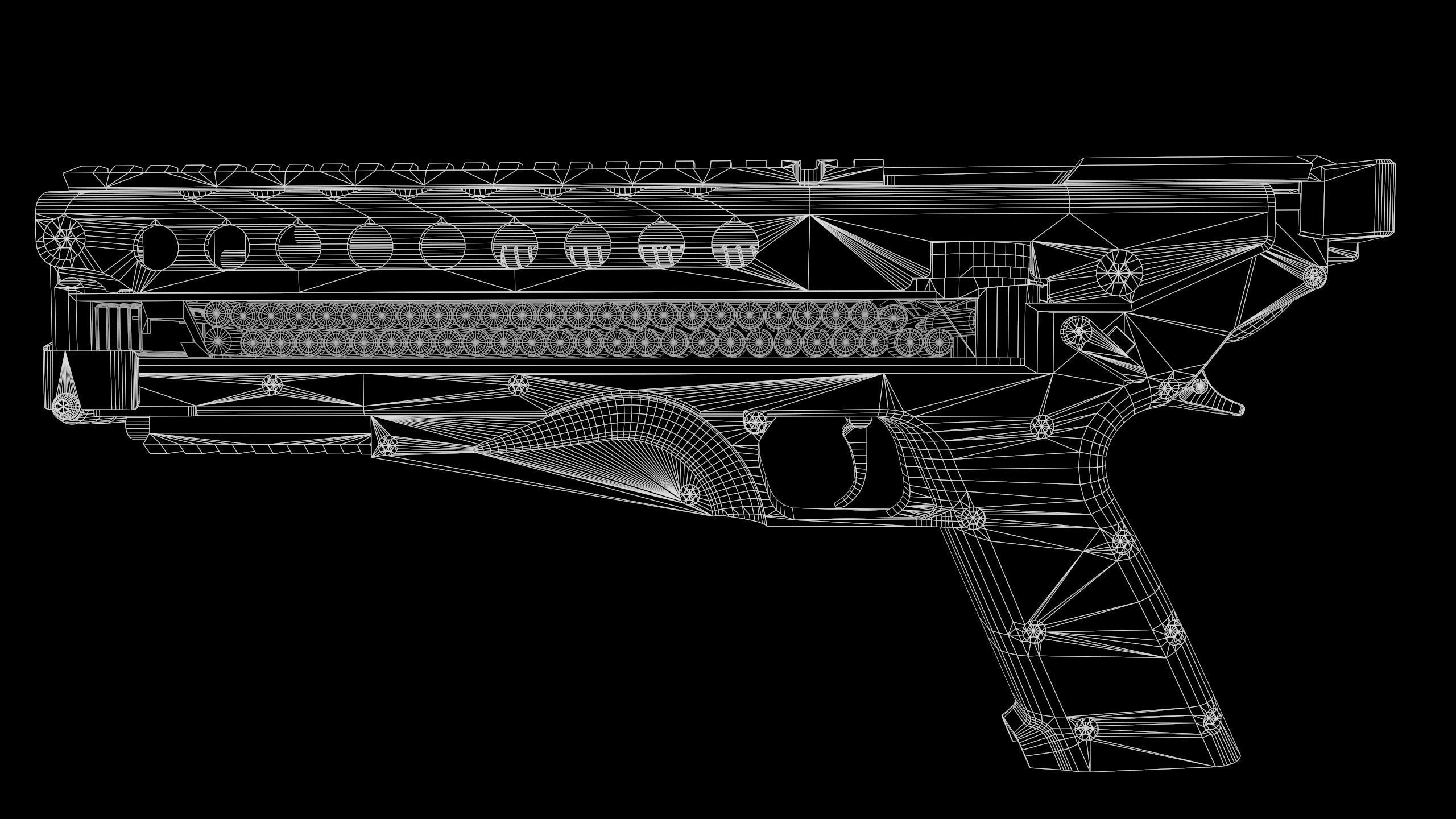 KelTec P50 Modern Gun Low-poly 3D model_11