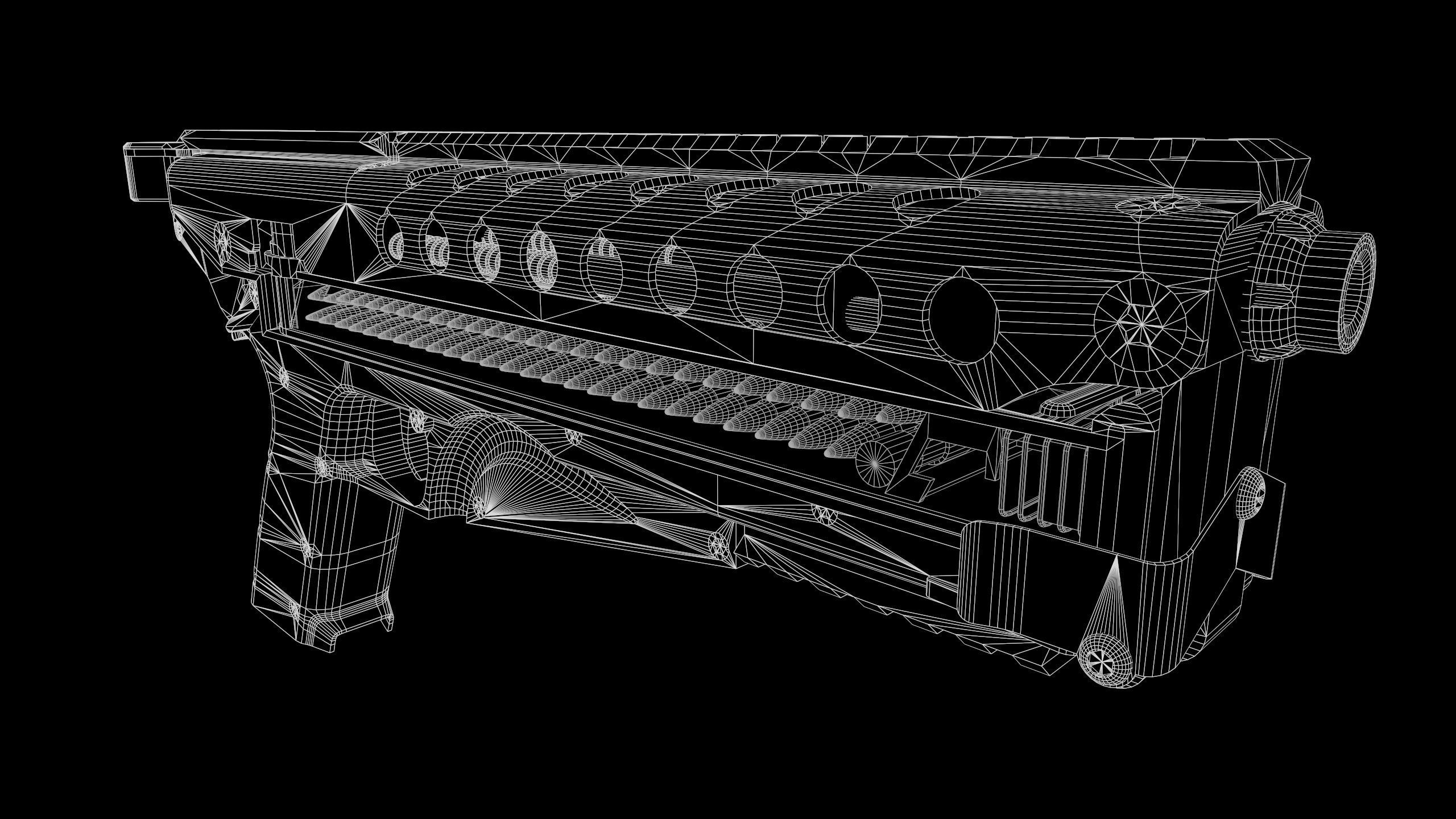 KelTec P50 Modern Gun Low-poly 3D model_10
