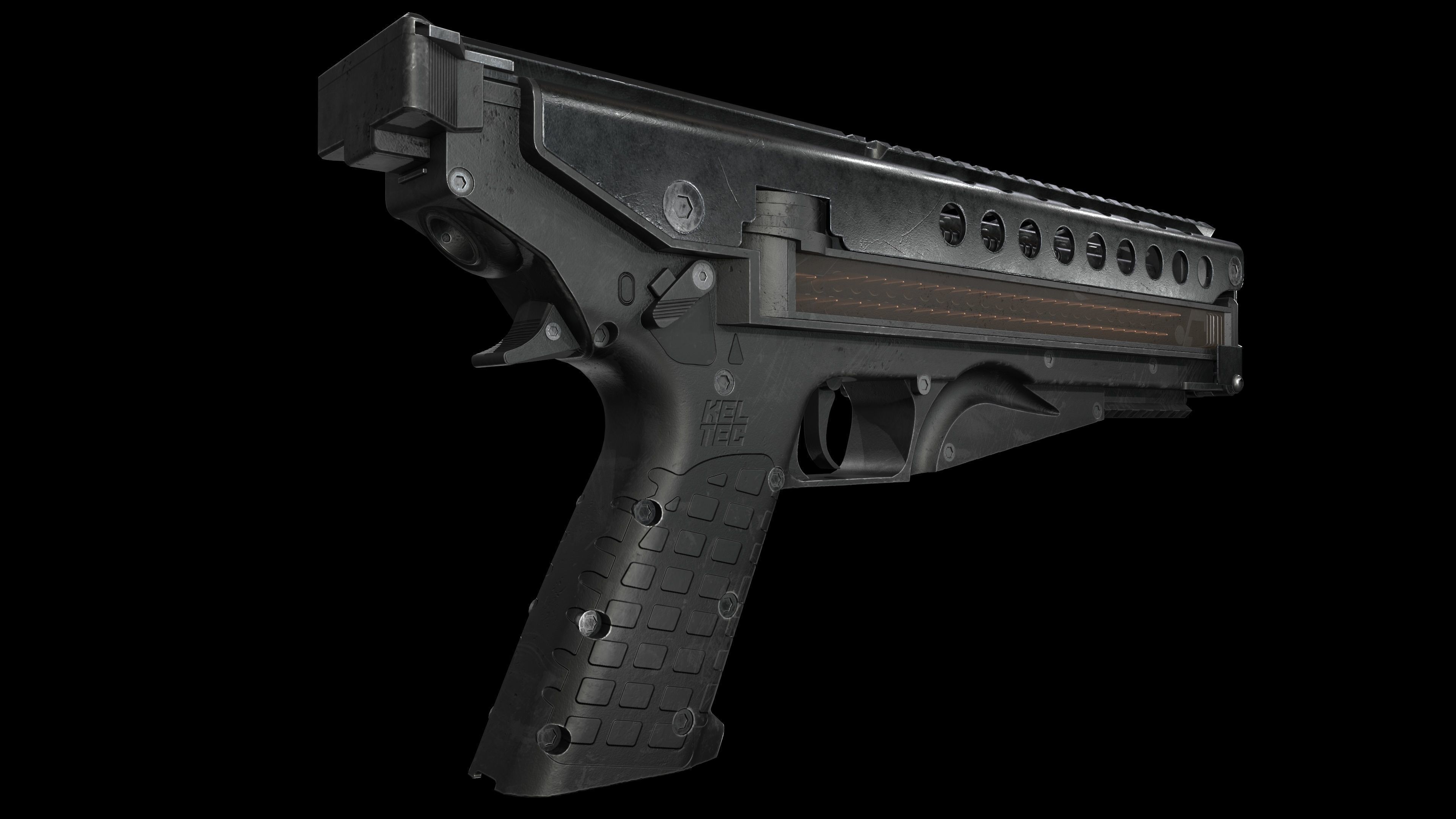 KelTec P50 Modern Gun Low-poly 3D model_3