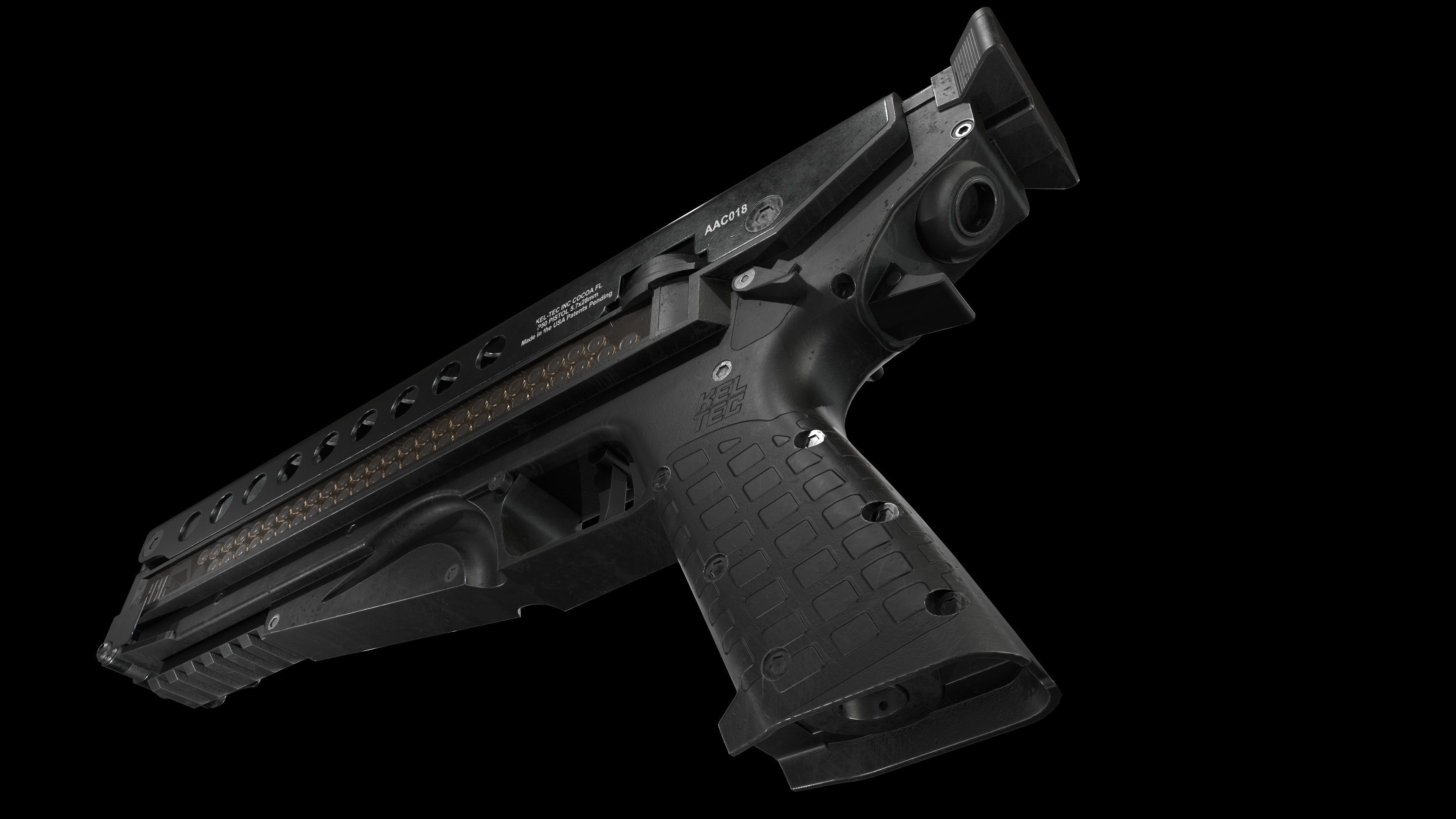KelTec P50 Modern Gun Low-poly 3D model_8