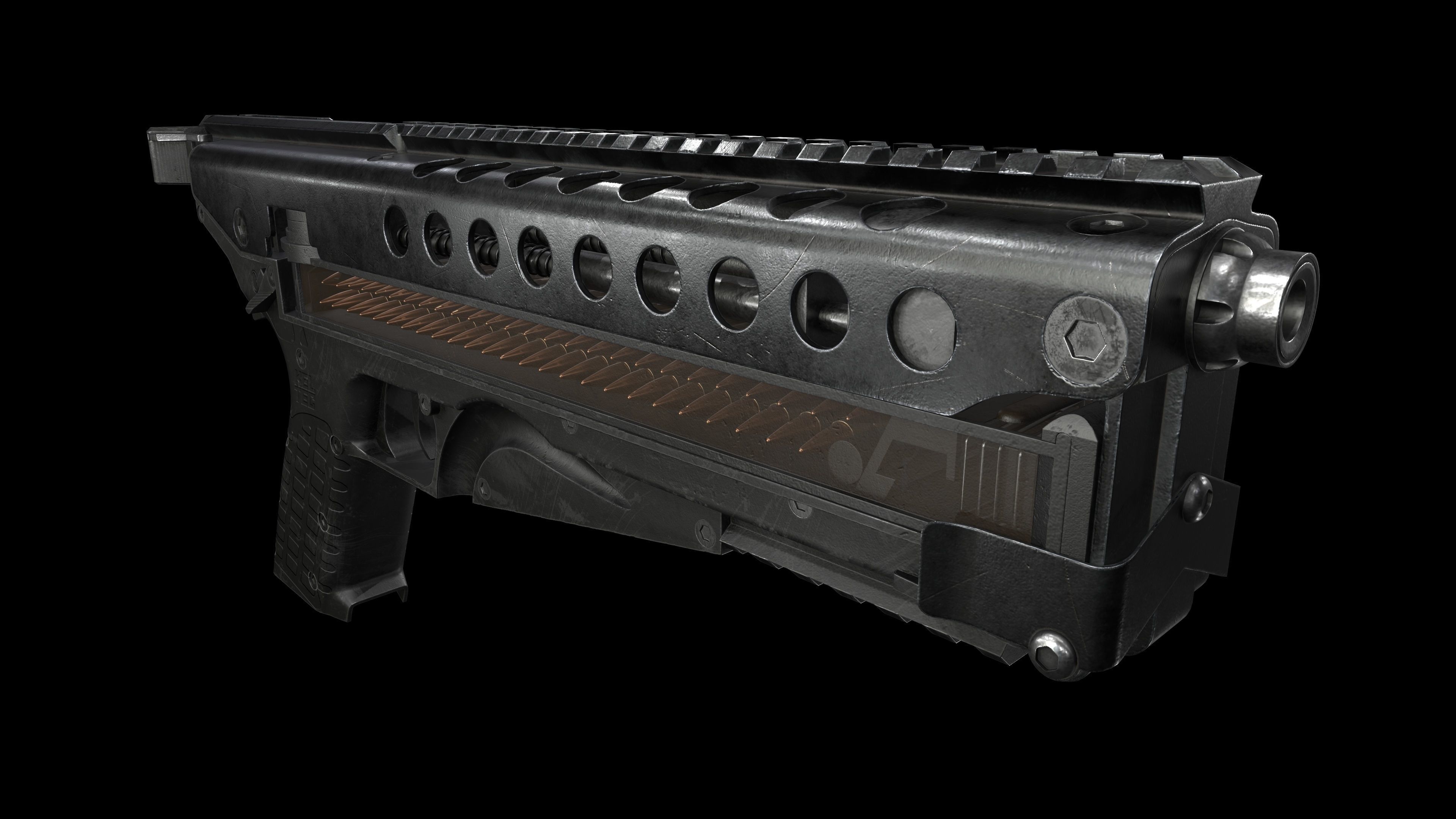 KelTec P50 Modern Gun Low-poly 3D model_7