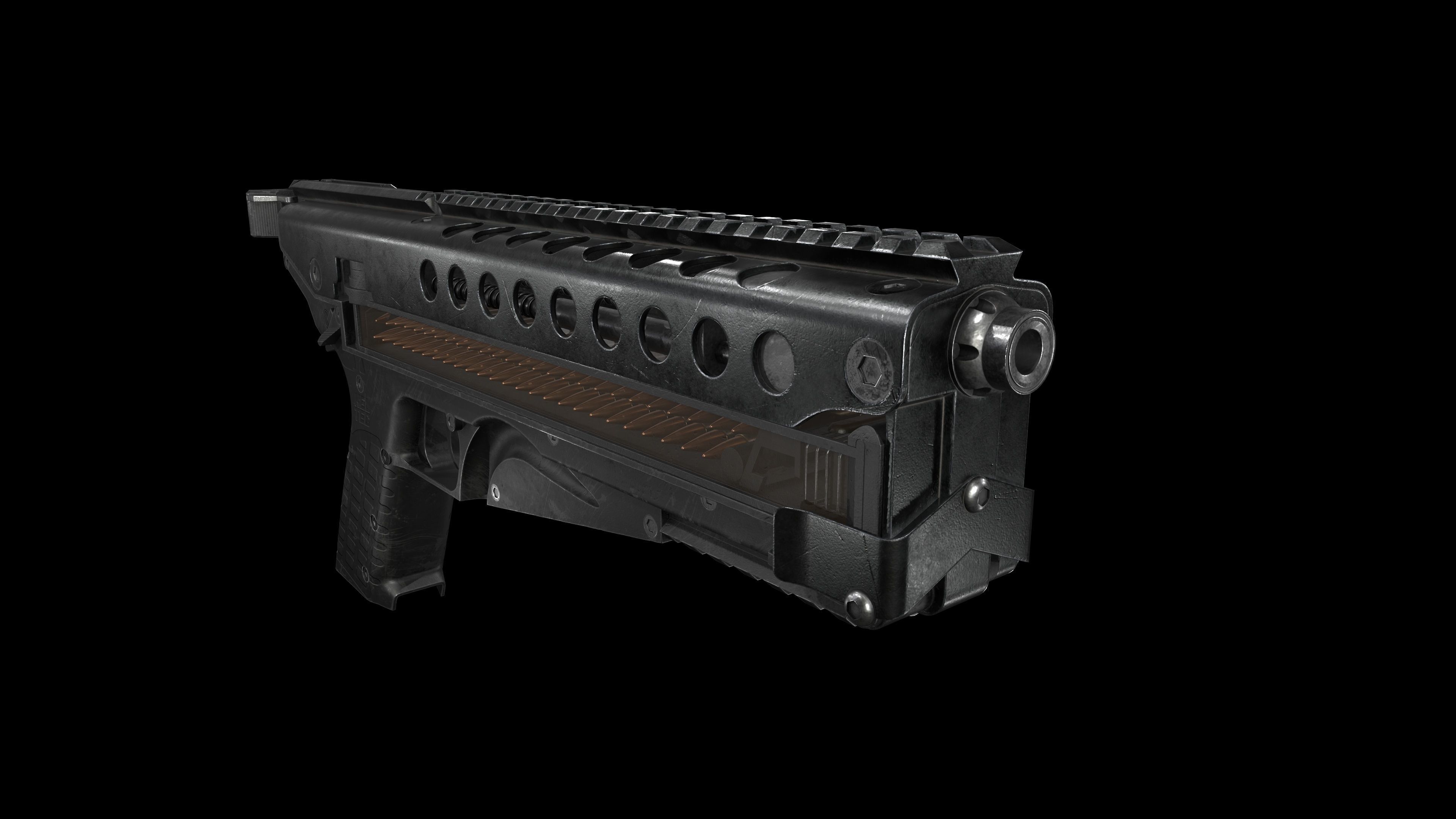 KelTec P50 Modern Gun Low-poly 3D model_2