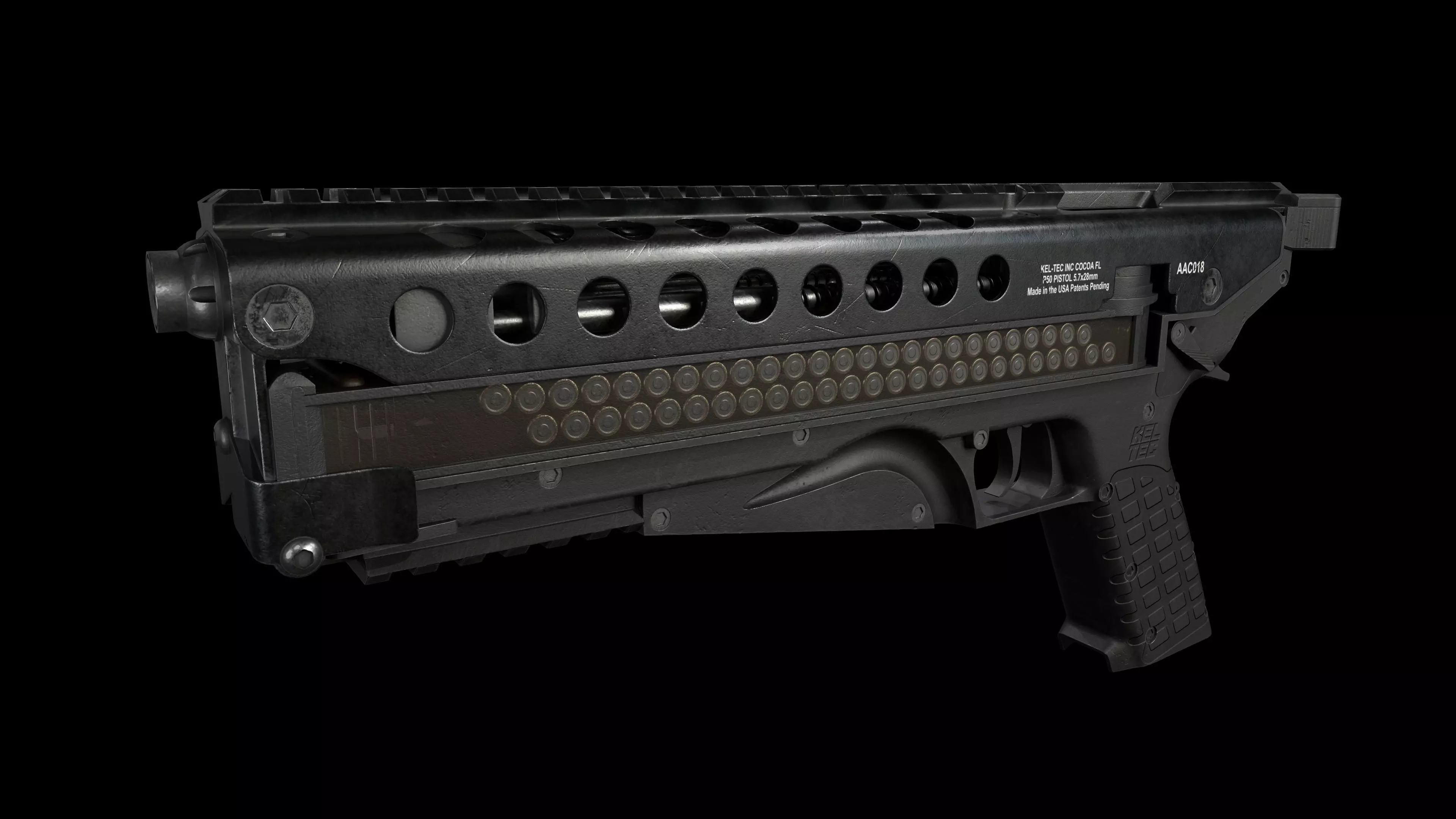 KelTec P50 Modern Gun Low-poly 3D model_0