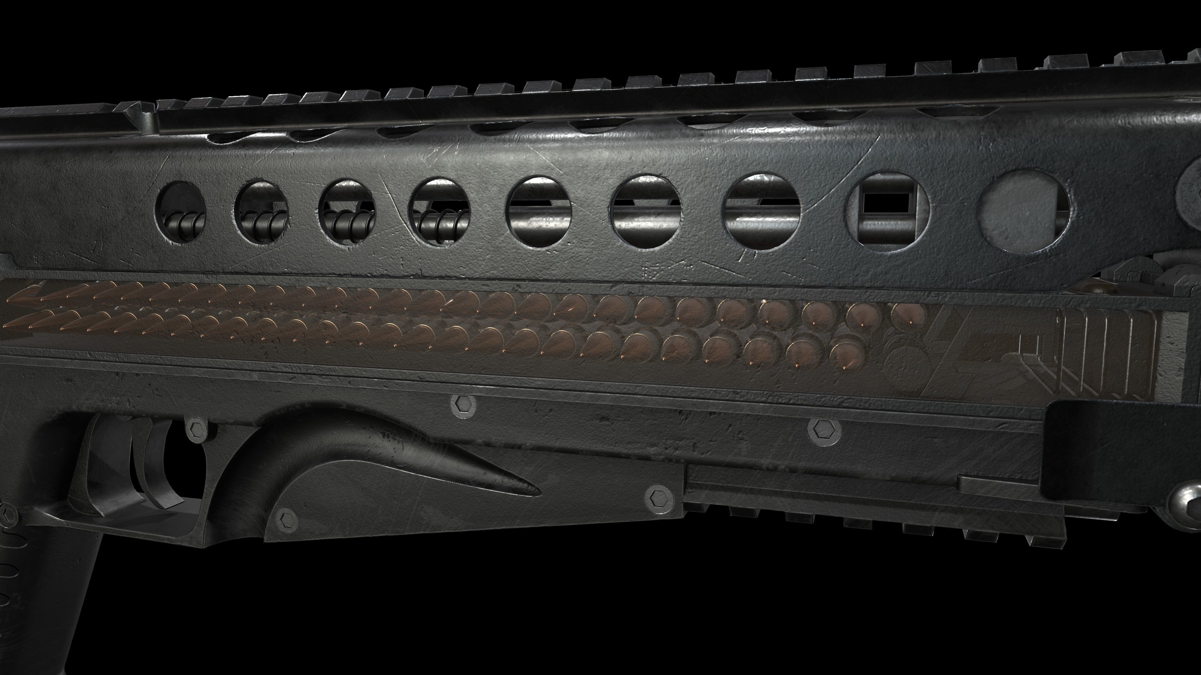 KelTec P50 Modern Gun Low-poly 3D model_5