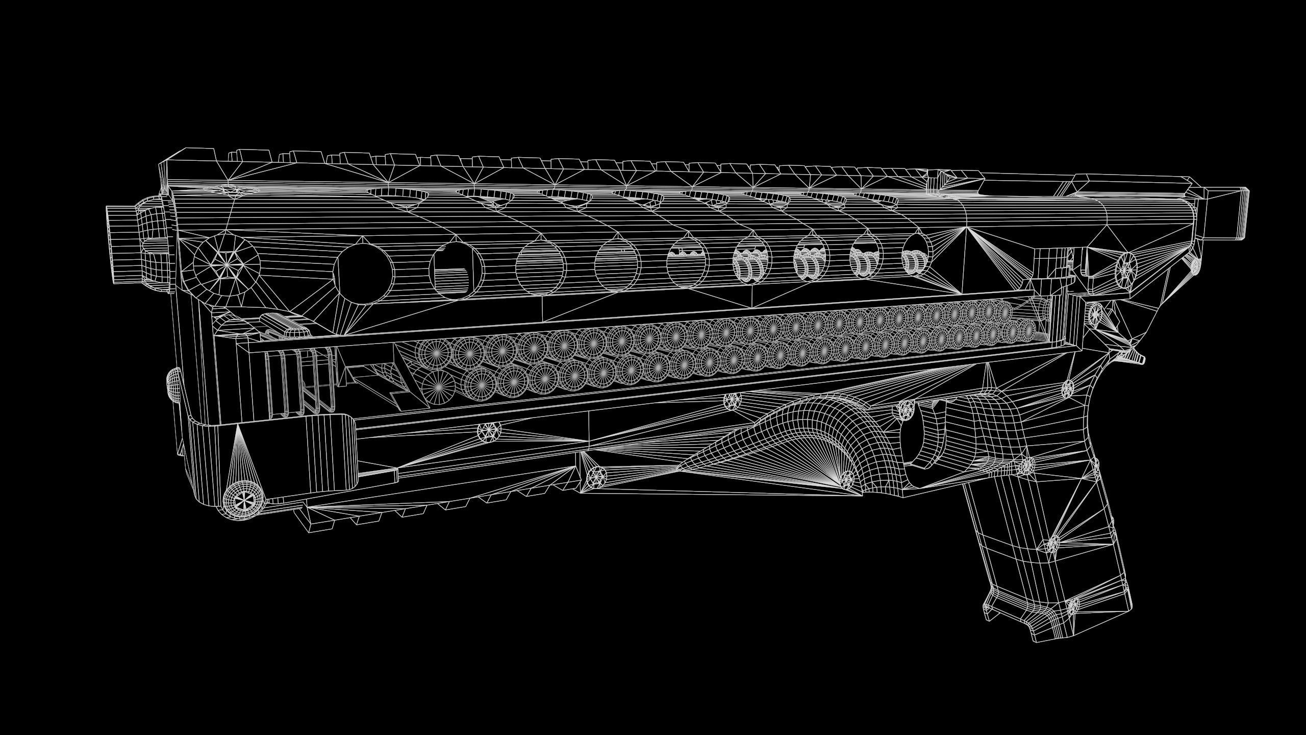 KelTec P50 Modern Gun Low-poly 3D model_14