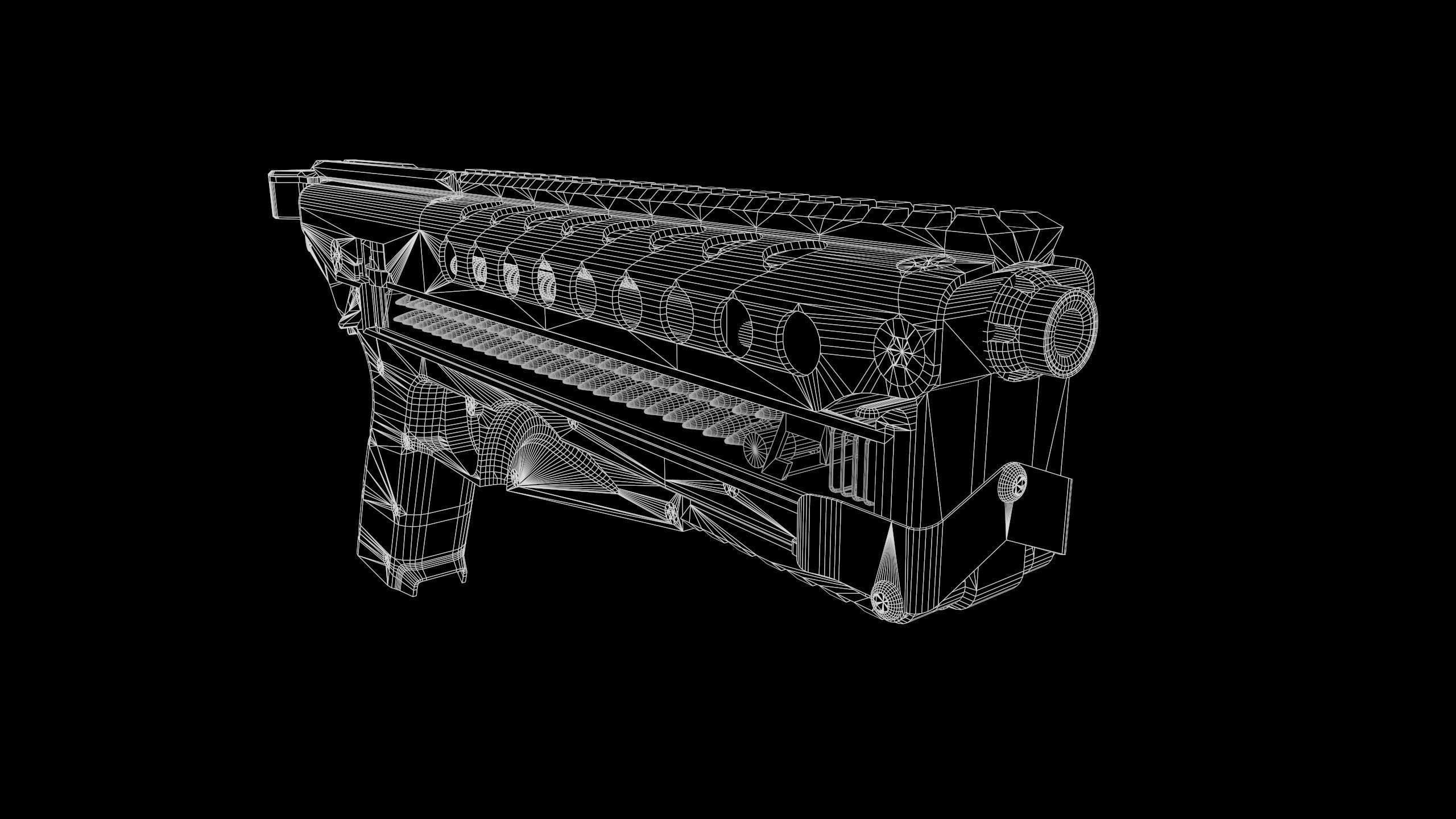 KelTec P50 Modern Gun Low-poly 3D model_12