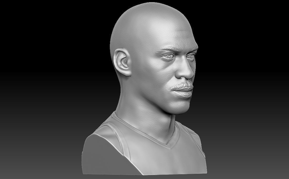 Michael Jordan bust for 3D printing 3D print model_9