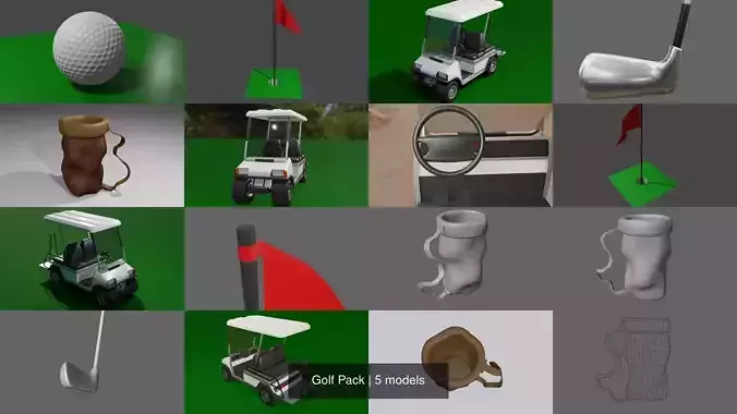Golf Pack 3D Model Collection