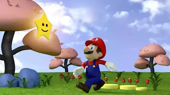 Mario Character 3D Model  With Textures