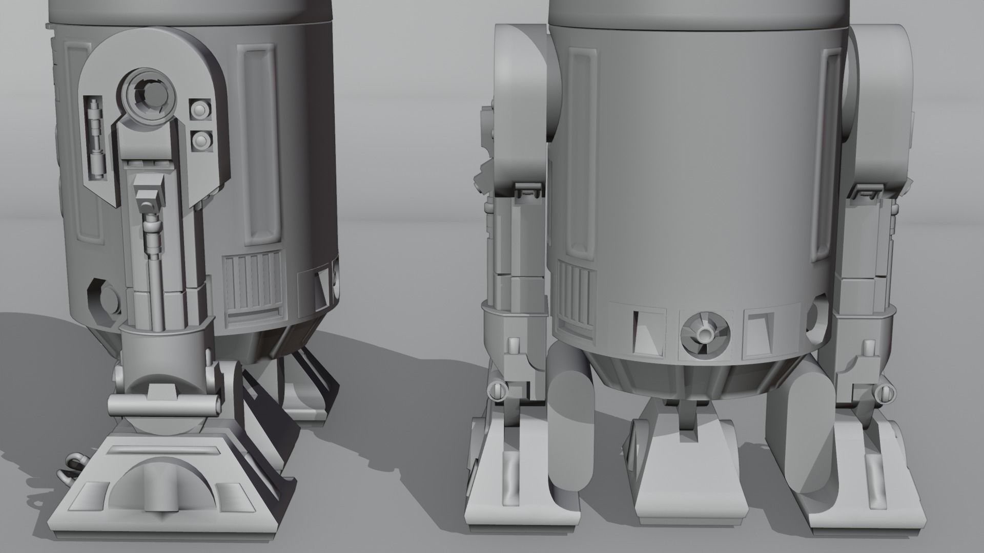 Low poly R2-D2 Model -Rigged and Textured Low-poly 3D model_11