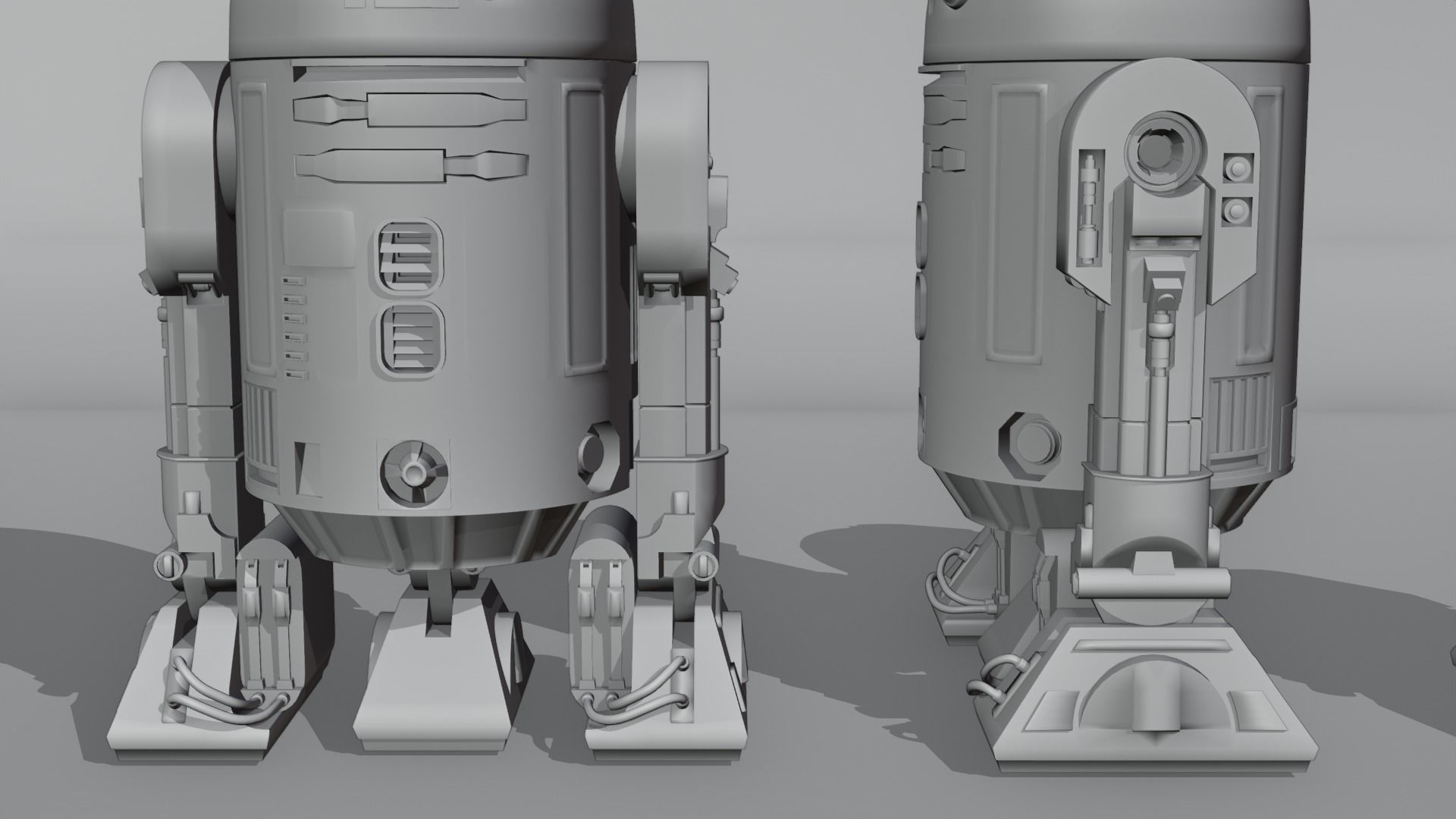 Low poly R2-D2 Model -Rigged and Textured Low-poly 3D model_9
