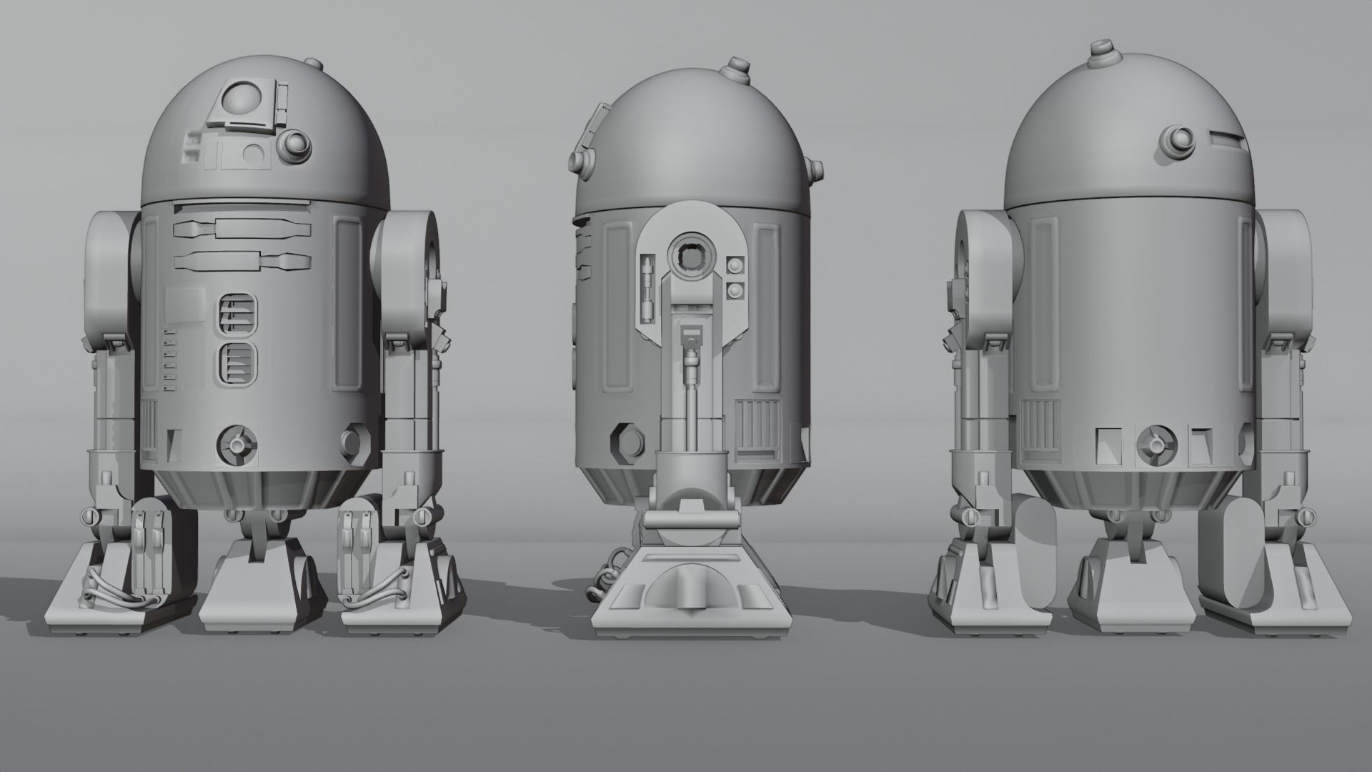 Low poly R2-D2 Model -Rigged and Textured Low-poly 3D model_12