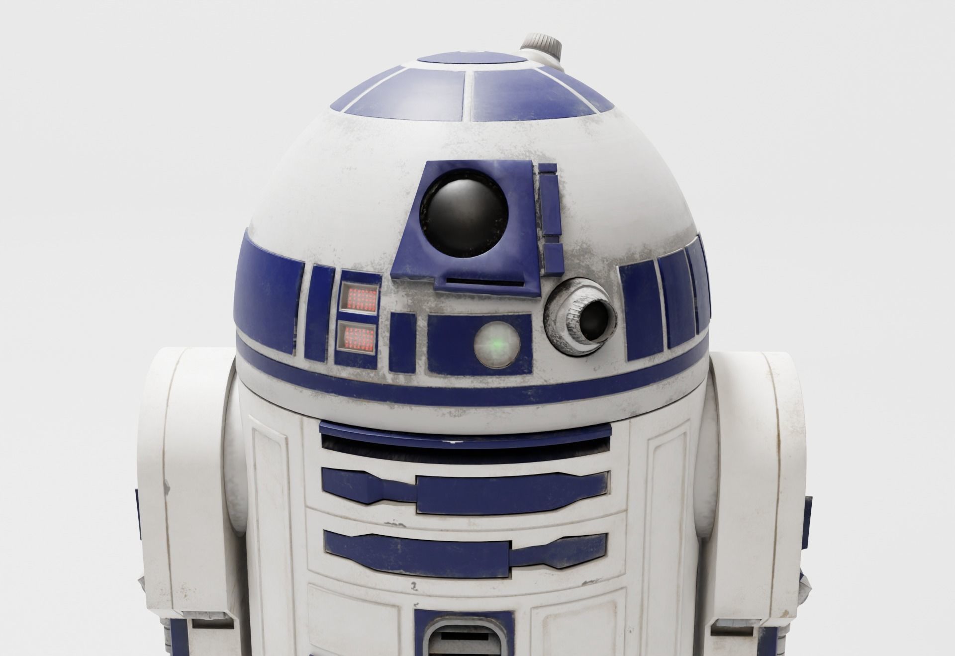 Low poly R2-D2 Model -Rigged and Textured Low-poly 3D model_7