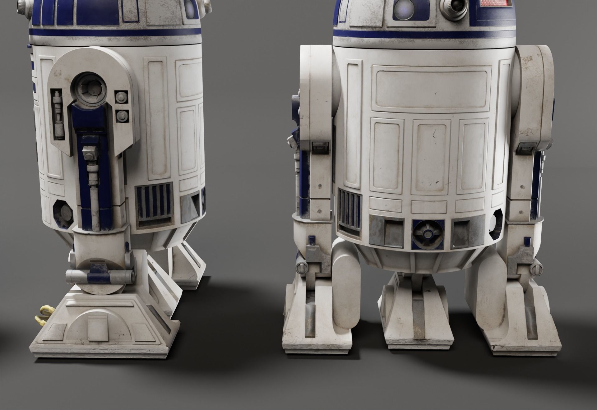 Low poly R2-D2 Model -Rigged and Textured Low-poly 3D model_4