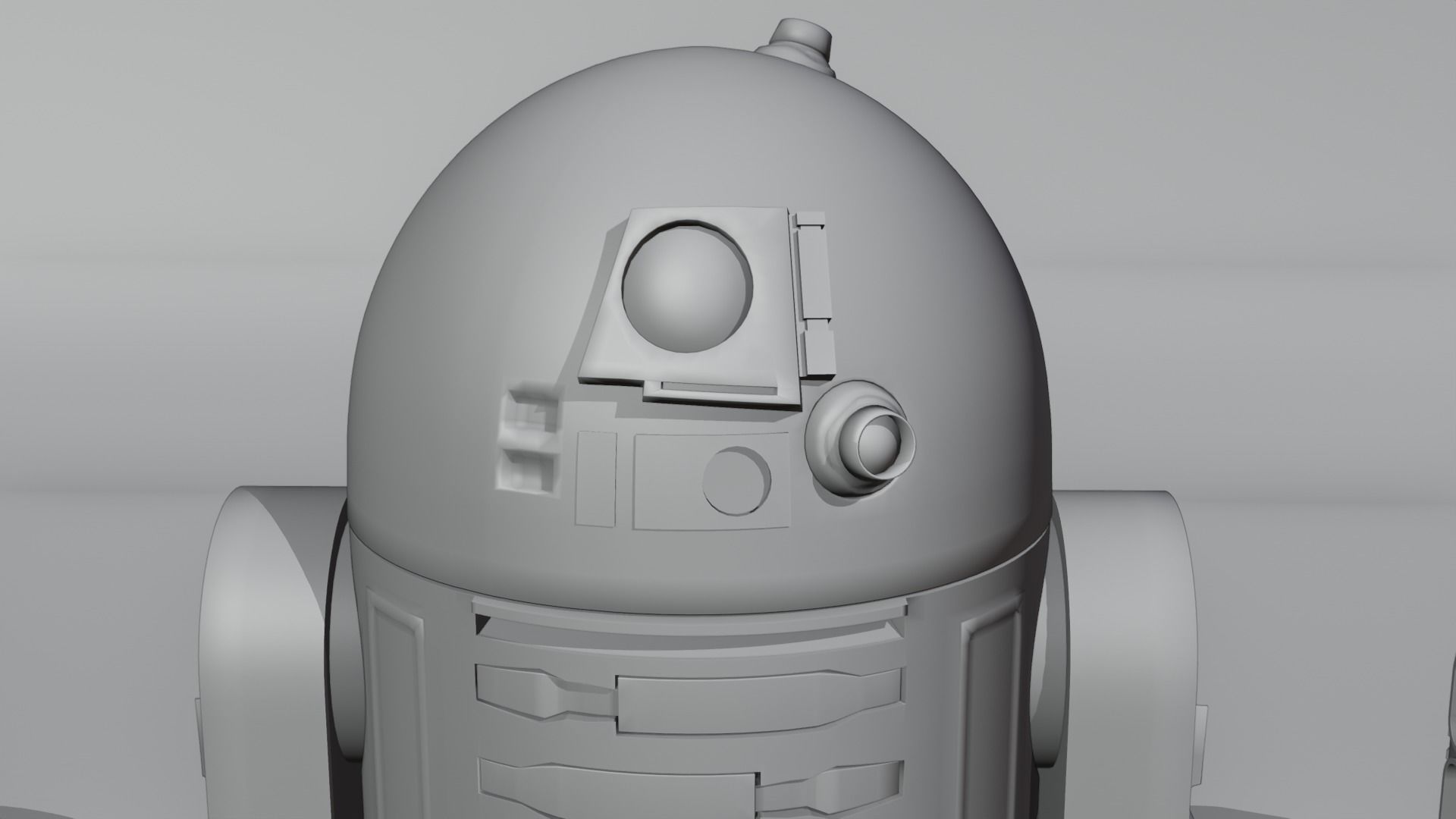 Low poly R2-D2 Model -Rigged and Textured Low-poly 3D model_10