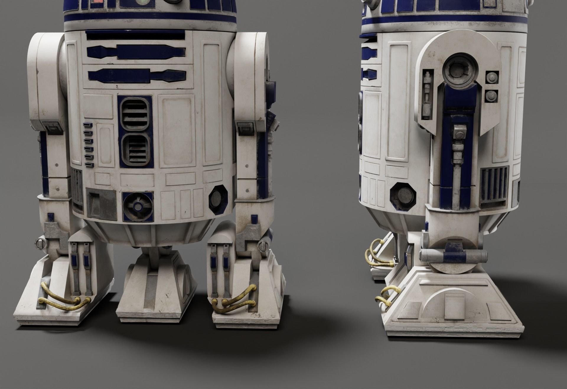 Low poly R2-D2 Model -Rigged and Textured Low-poly 3D model_3