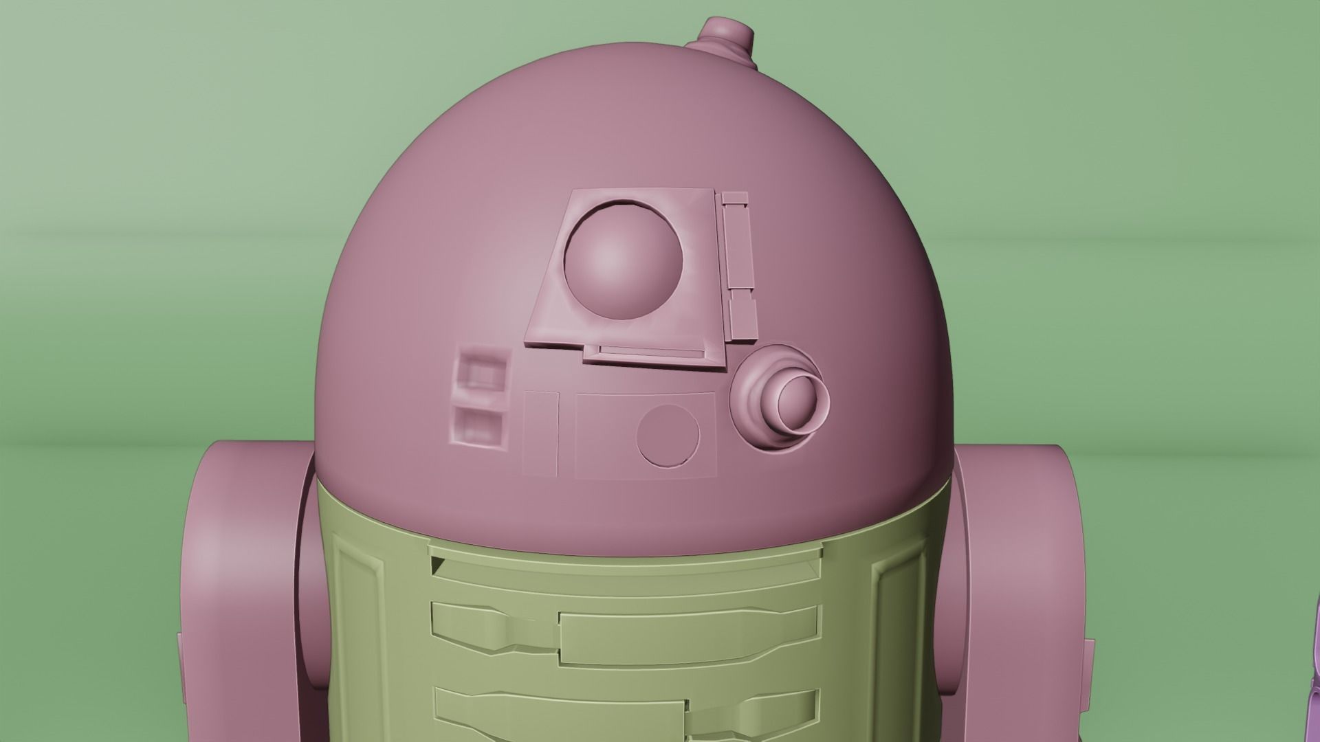 Low poly R2-D2 Model -Rigged and Textured Low-poly 3D model_14