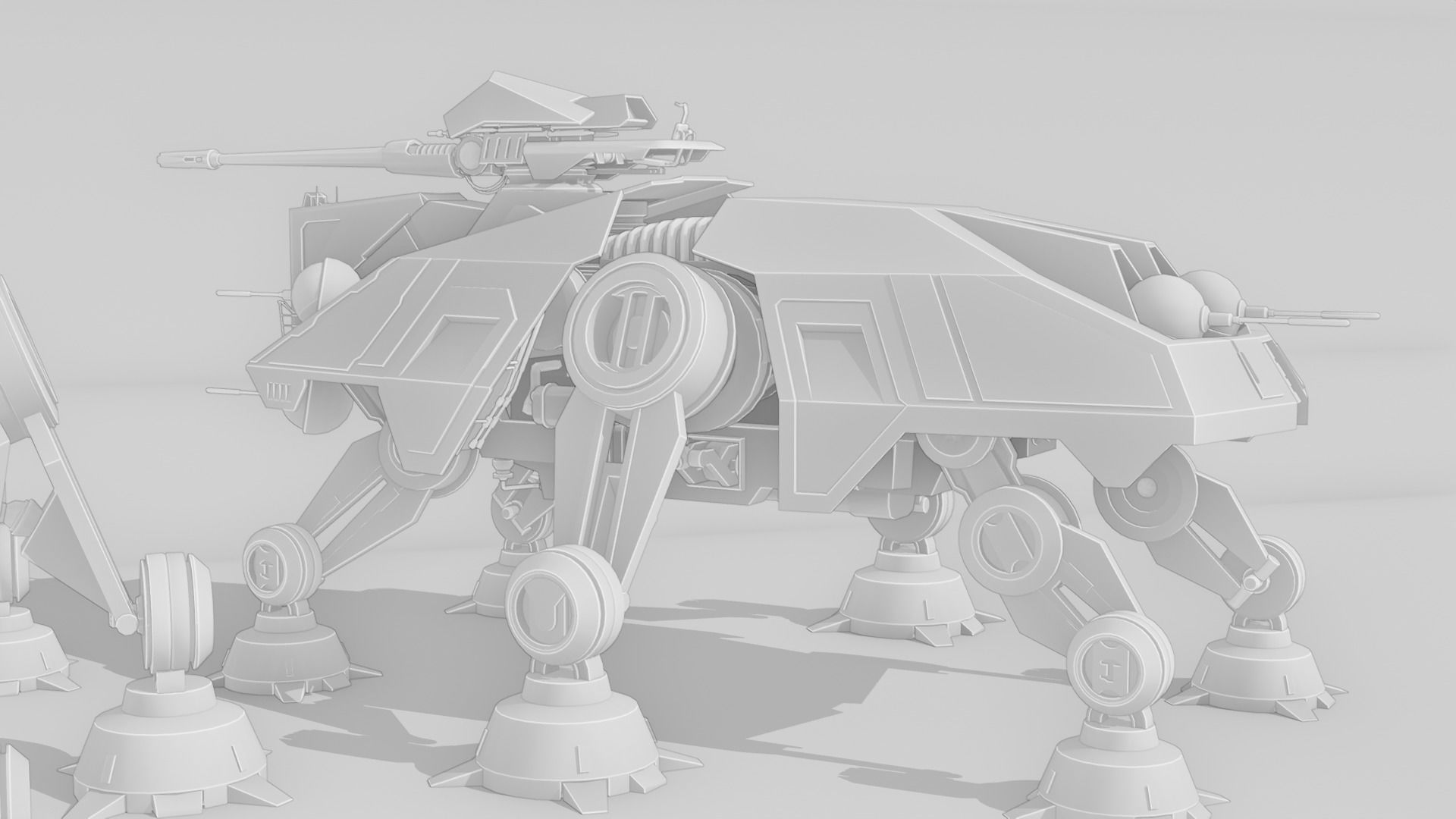 star wars republic walker Low-poly 3D model_16