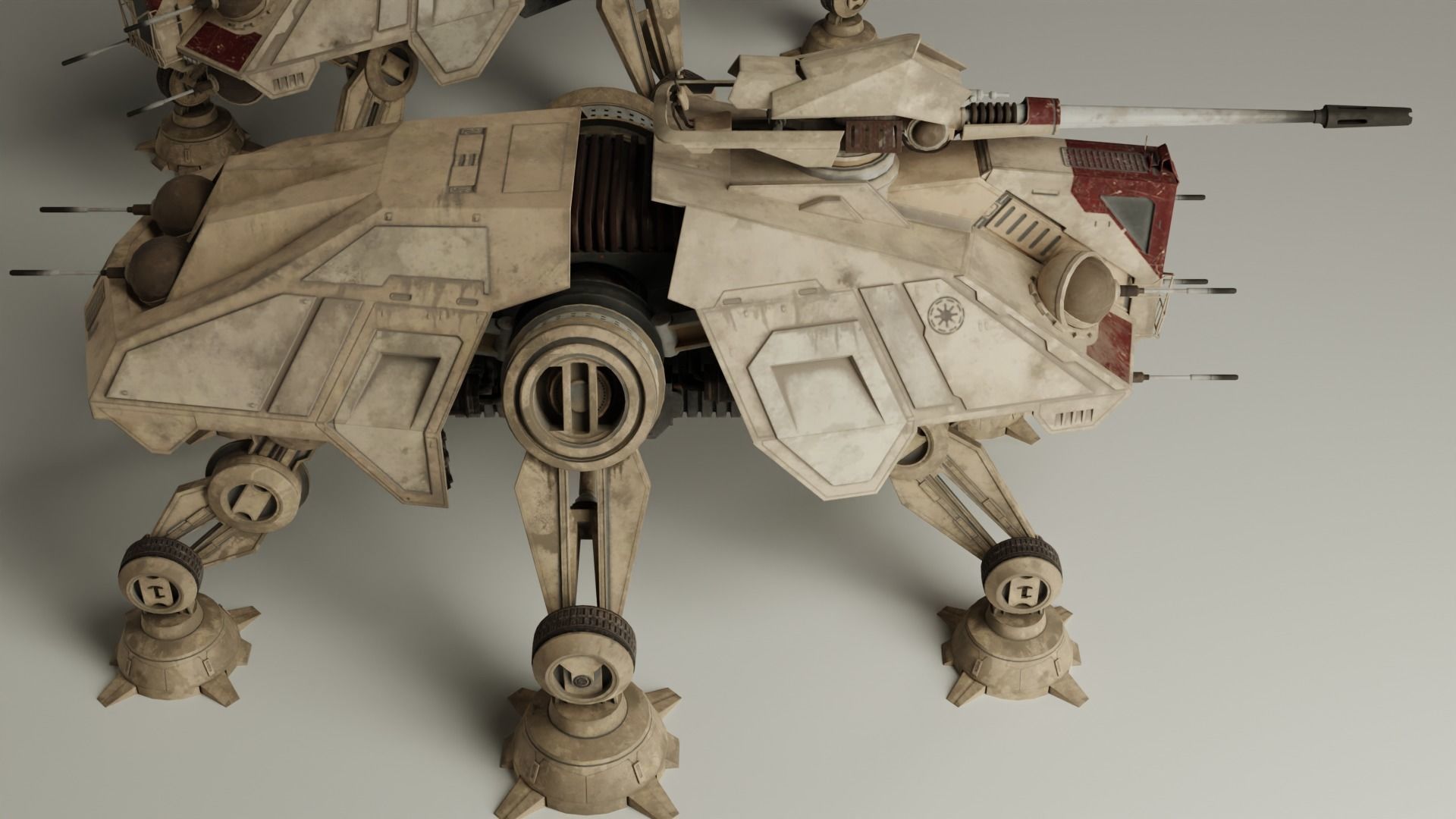 star wars republic walker Low-poly 3D model_4