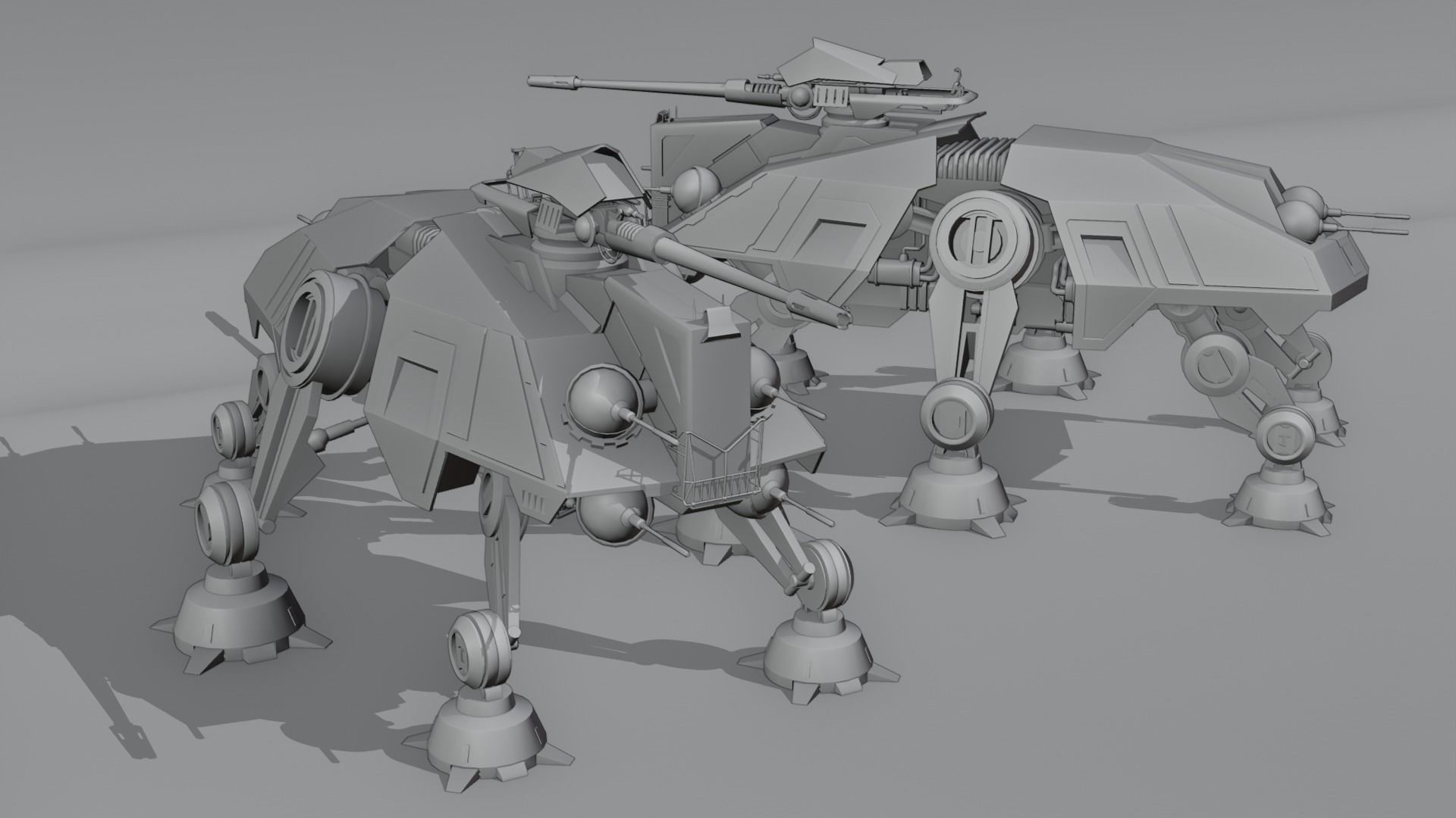 star wars republic walker Low-poly 3D model_8