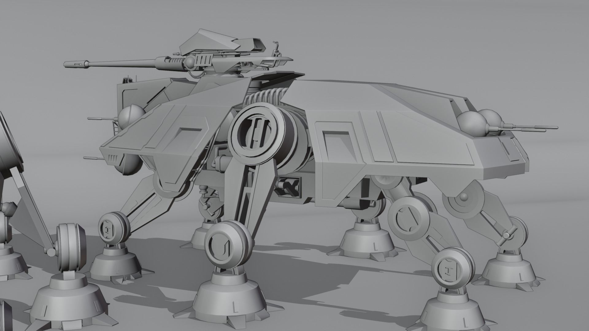 star wars republic walker Low-poly 3D model_10