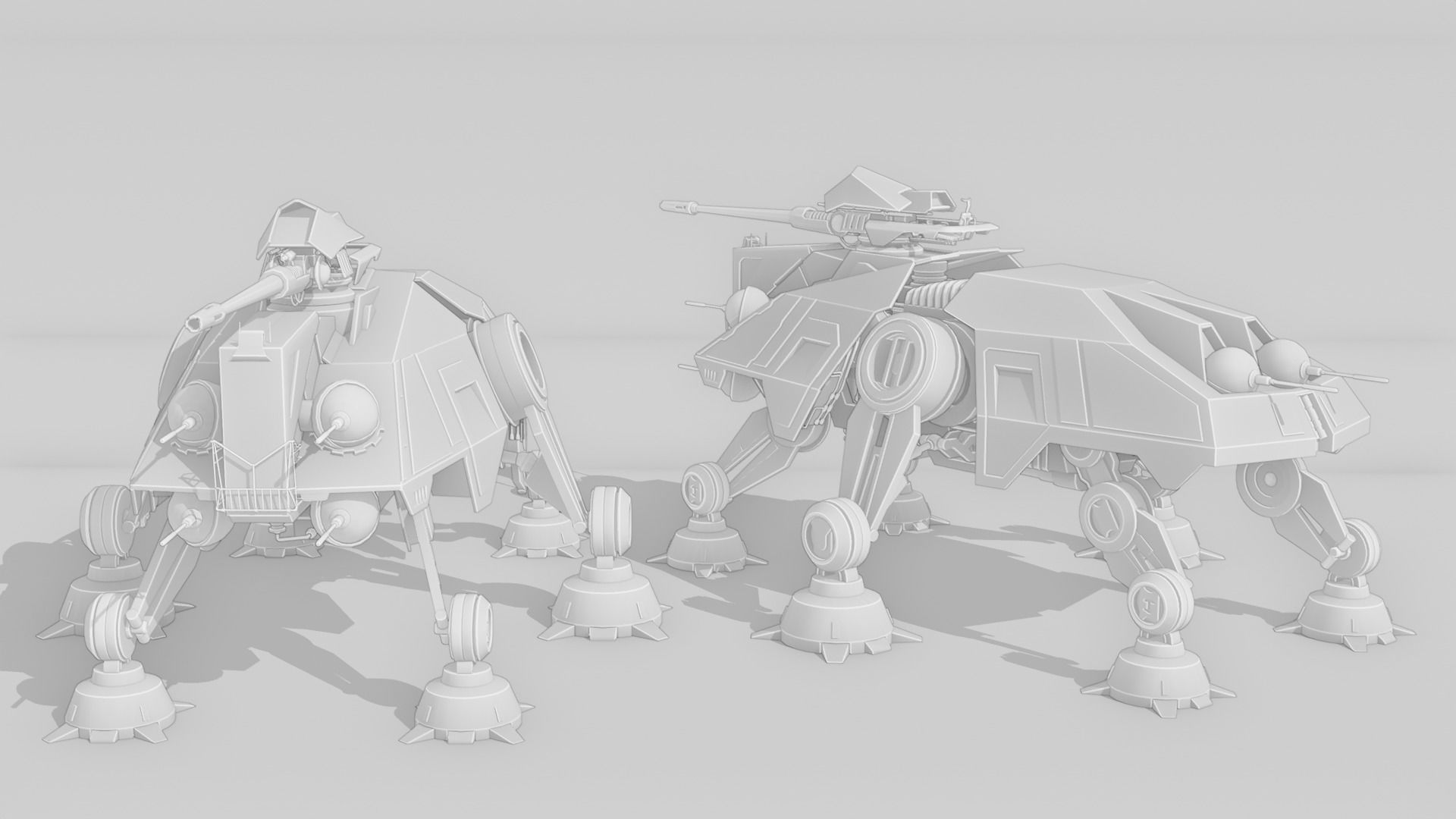 star wars republic walker Low-poly 3D model_14