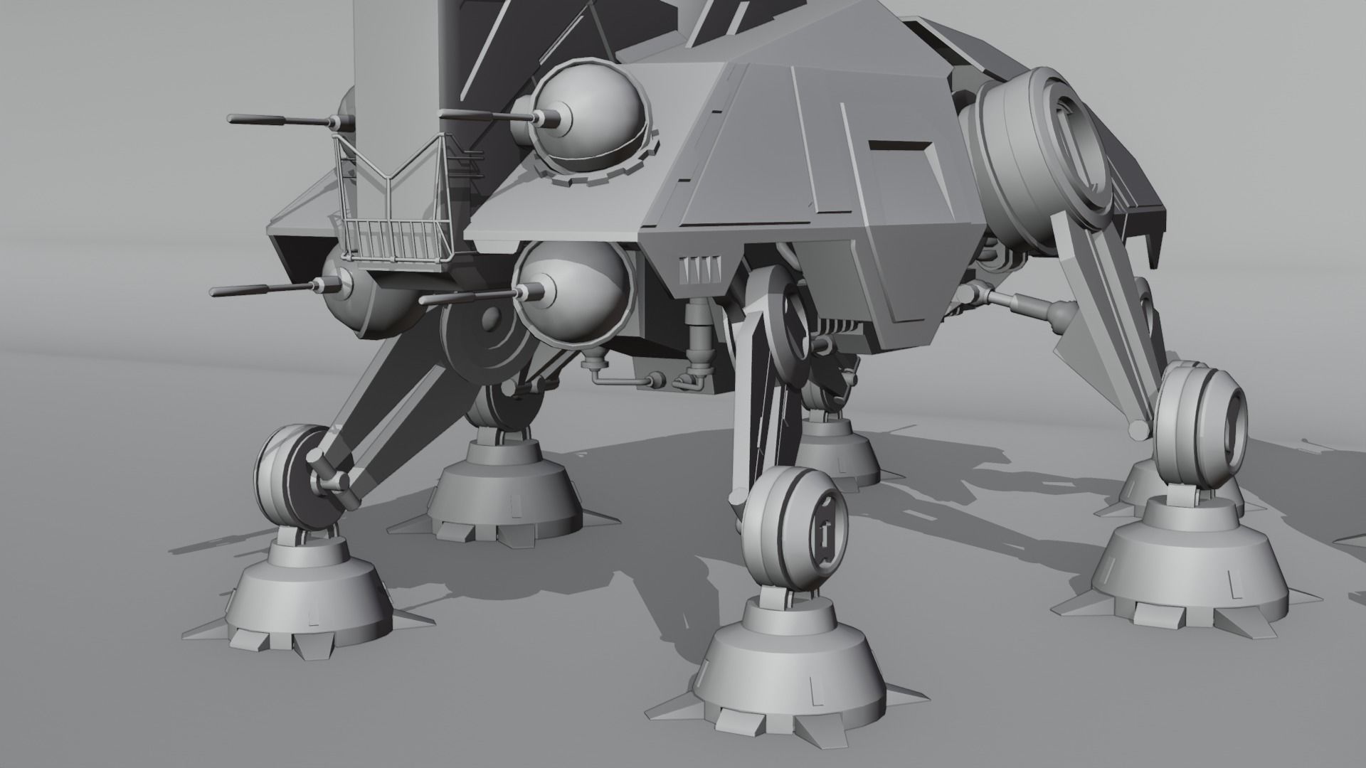 star wars republic walker Low-poly 3D model_7