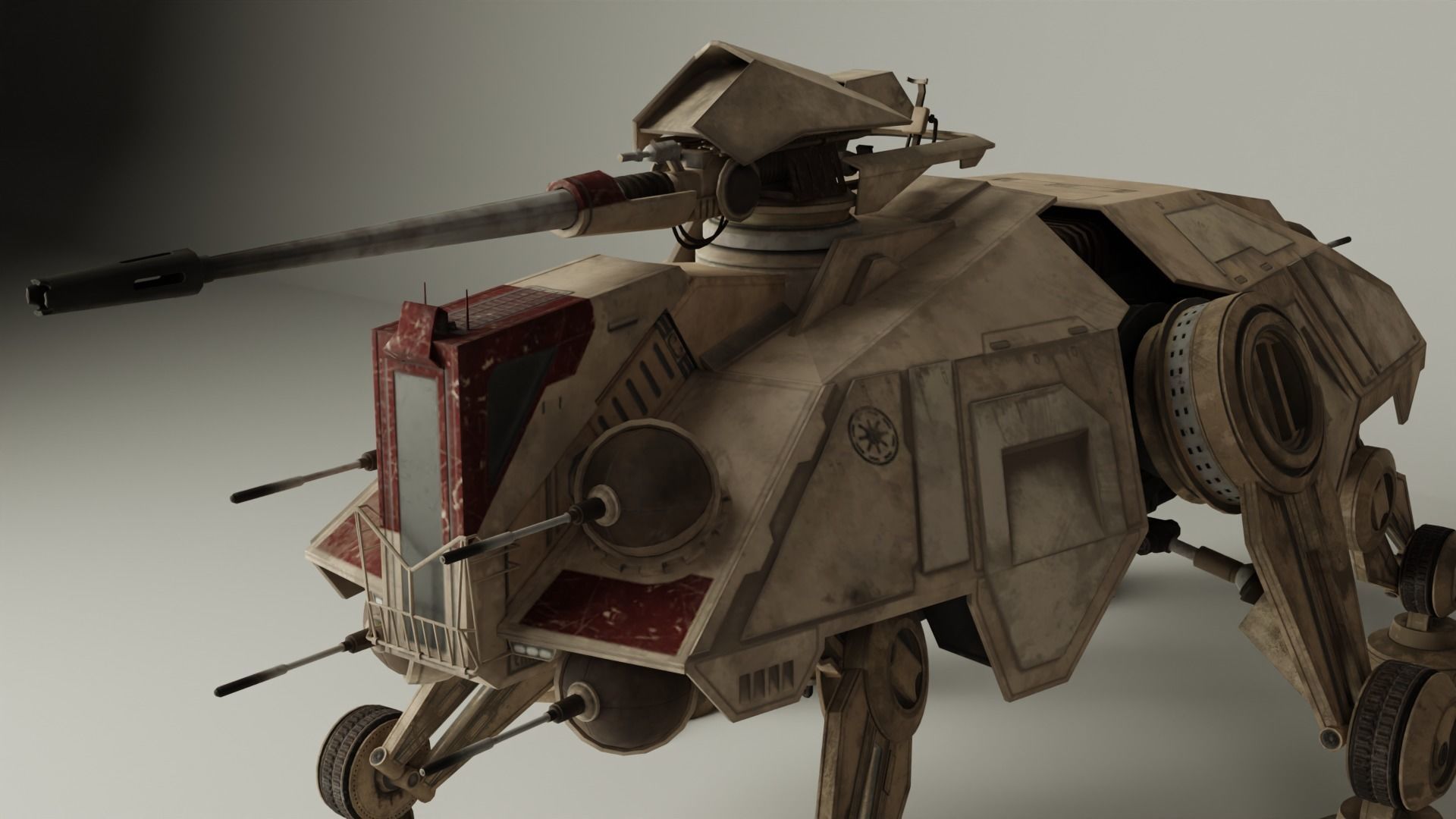 star wars republic walker Low-poly 3D model_3